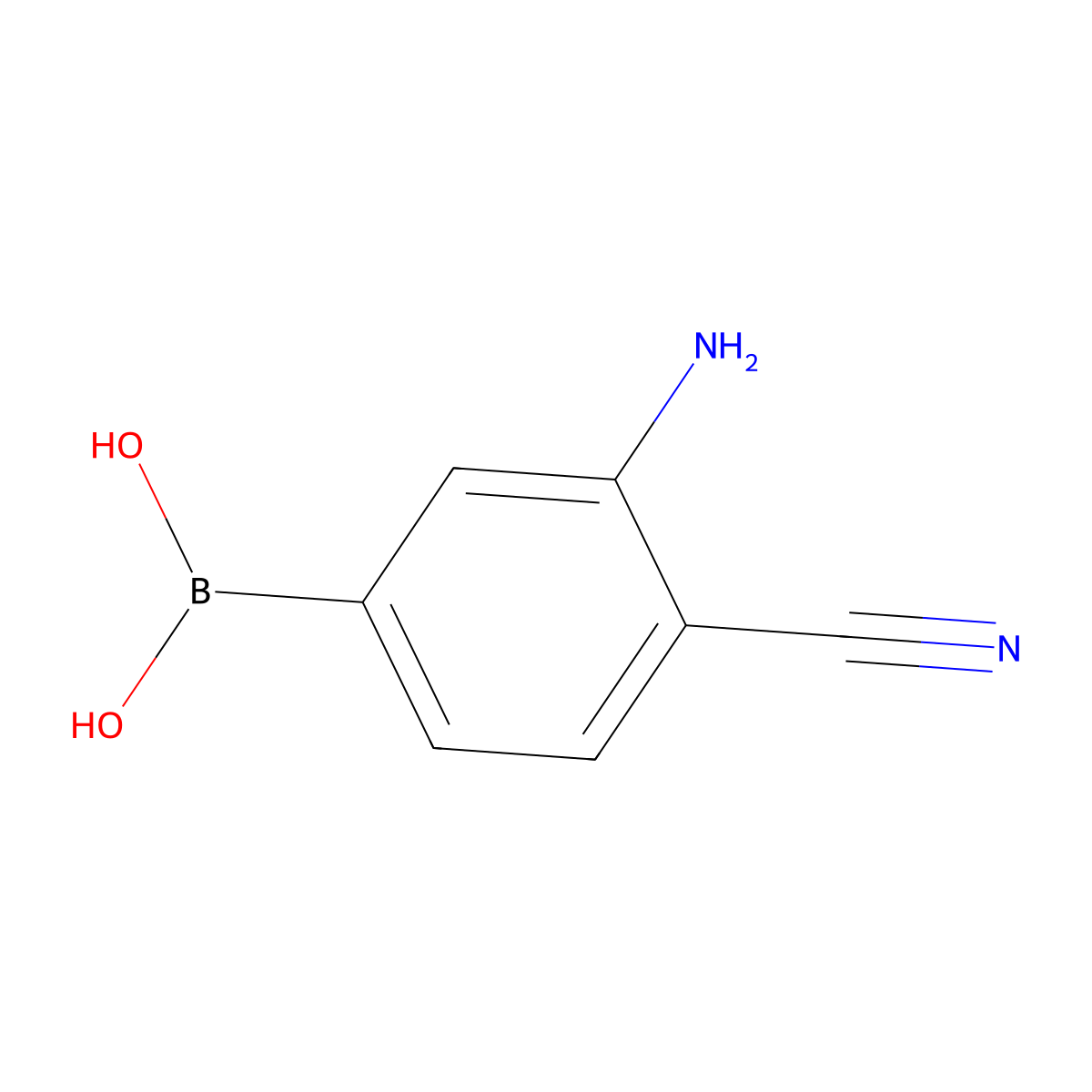(3-Amino-4-cyanophenyl)boronic acid molecular structure, CAS 1451154-55-4