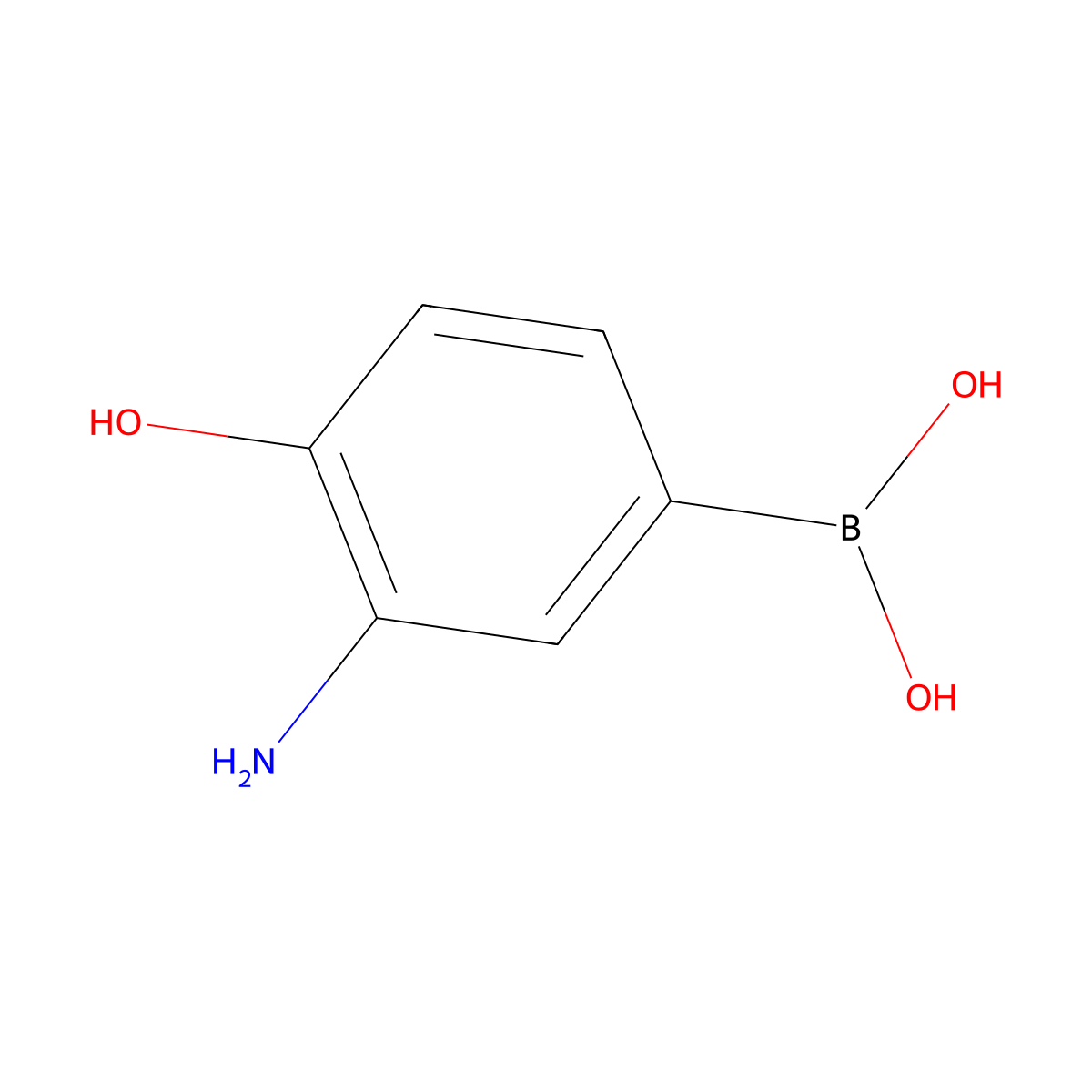 (3-Amino-4-hydroxyphenyl)boronic acid molecular structure, CAS 1451154-62-3