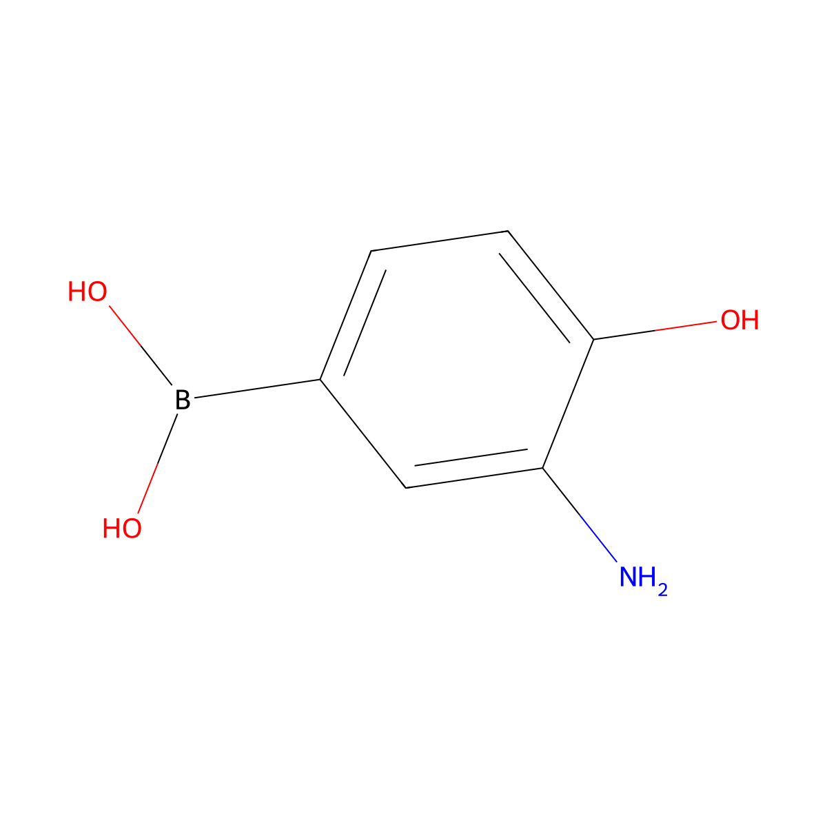 (3-Amino-4-hydroxyphenyl)boronic acid molecular structure, CAS 1451154-62-3