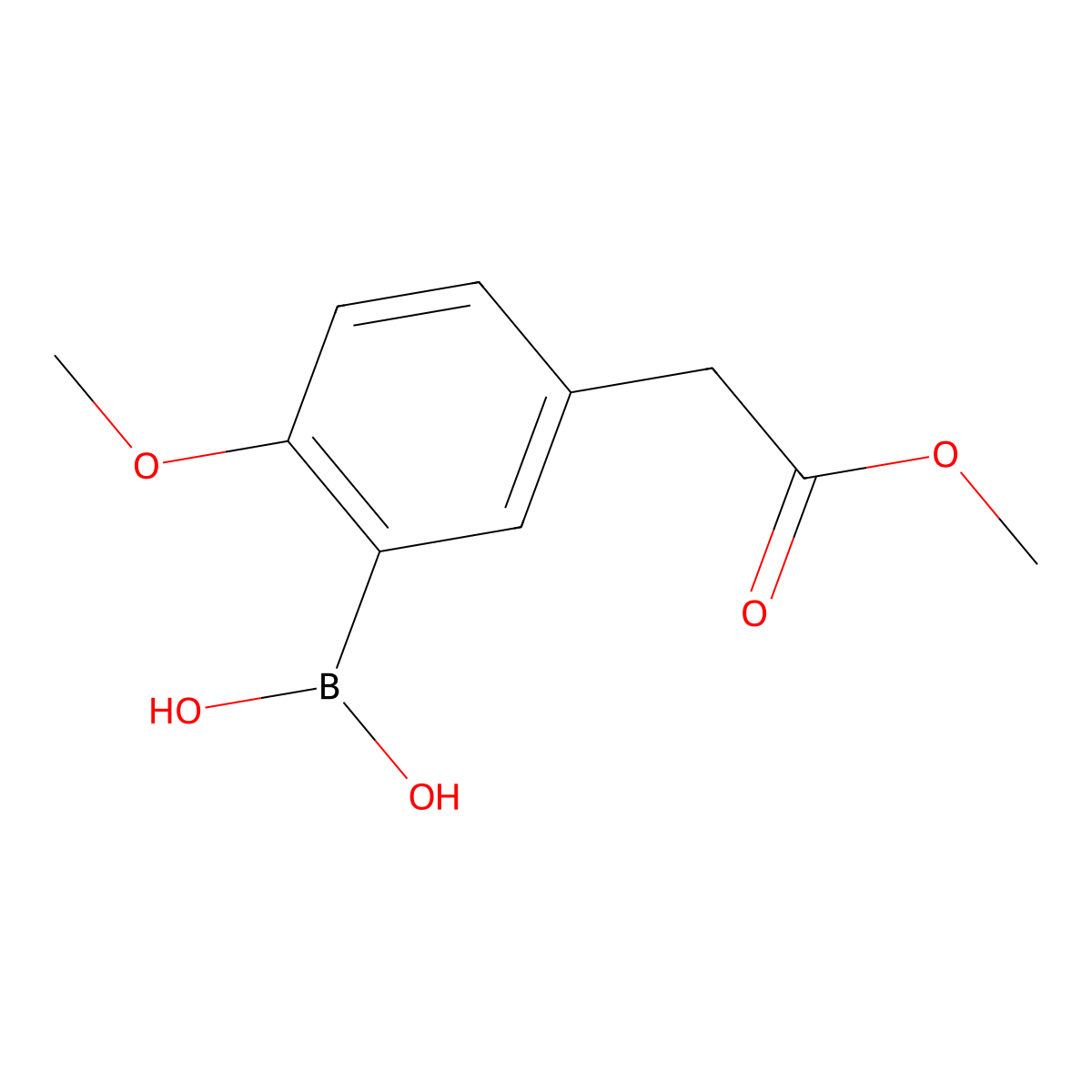 (2-Methoxy-5-(2-methoxy-2-oxoethyl)phenyl)boronic acid molecular structure, CAS 1451154-91-8