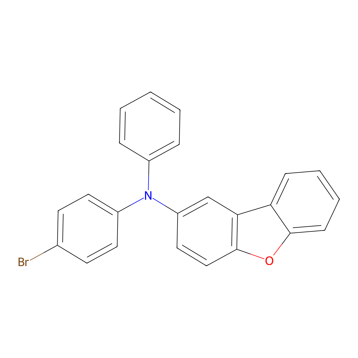 N-(4-bromophenyl)-N-phenyldibenzo[b,d]furan-2-amine molecular structure, CAS 1451163-15-7