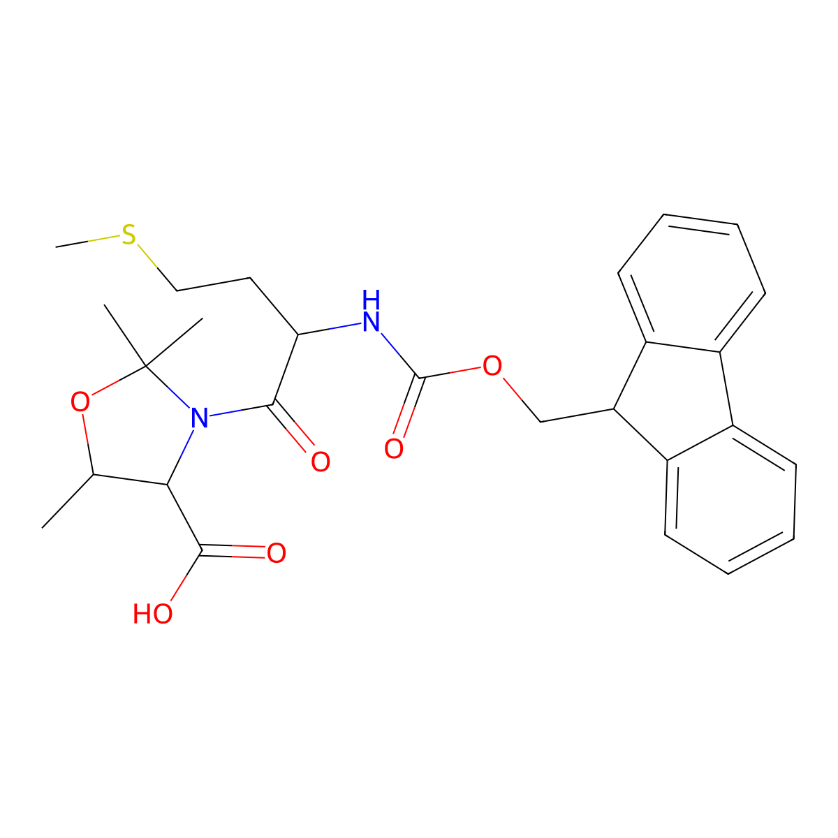 Fmoc-L-Met-L-Thr[PSI(Me,Me)Pro]-OH molecular structure, CAS 1451181-13-7