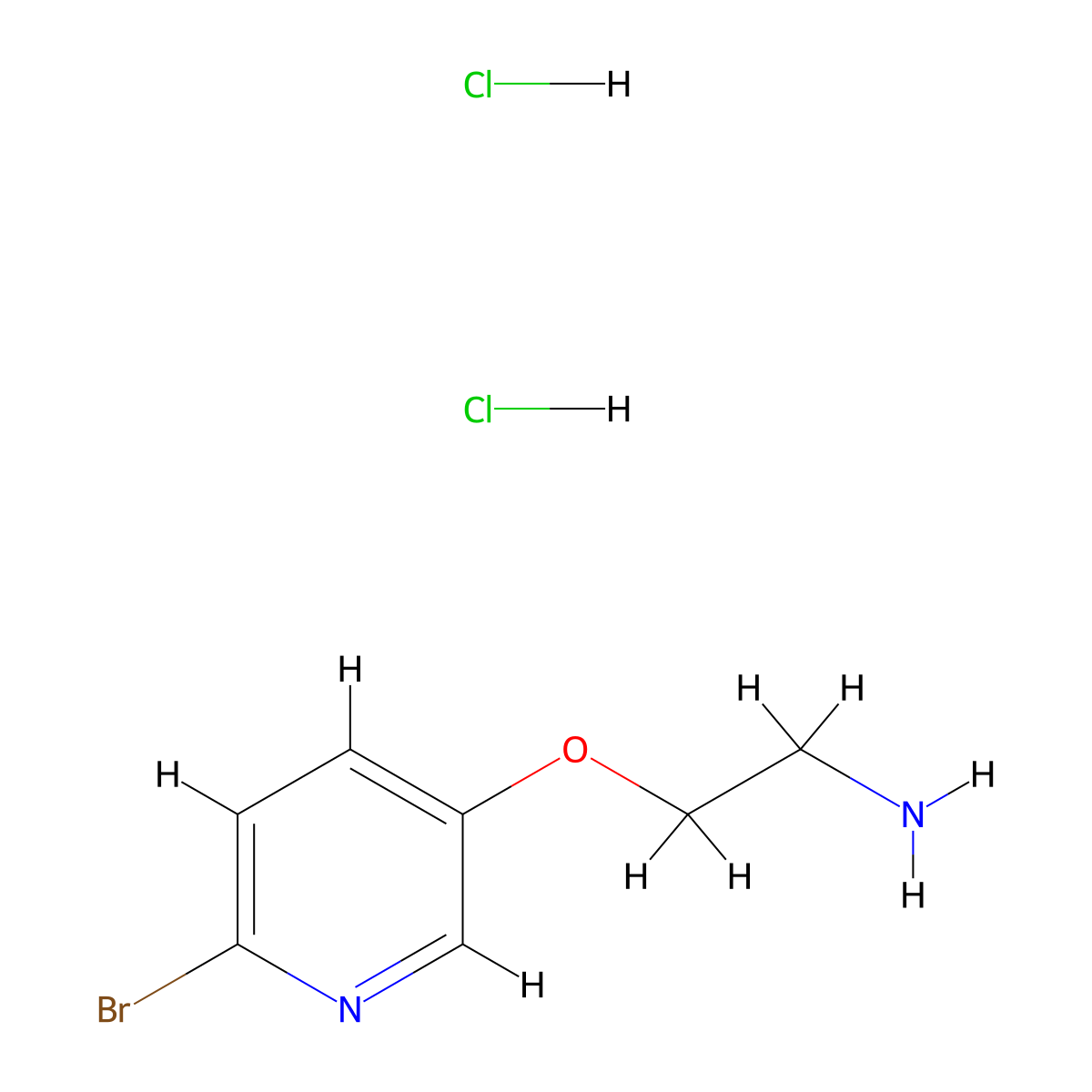 2-[(6-Bromopyridin-3-yl)oxy]ethan-1-amine dihydrochloride molecular structure, CAS 1451186-51-8