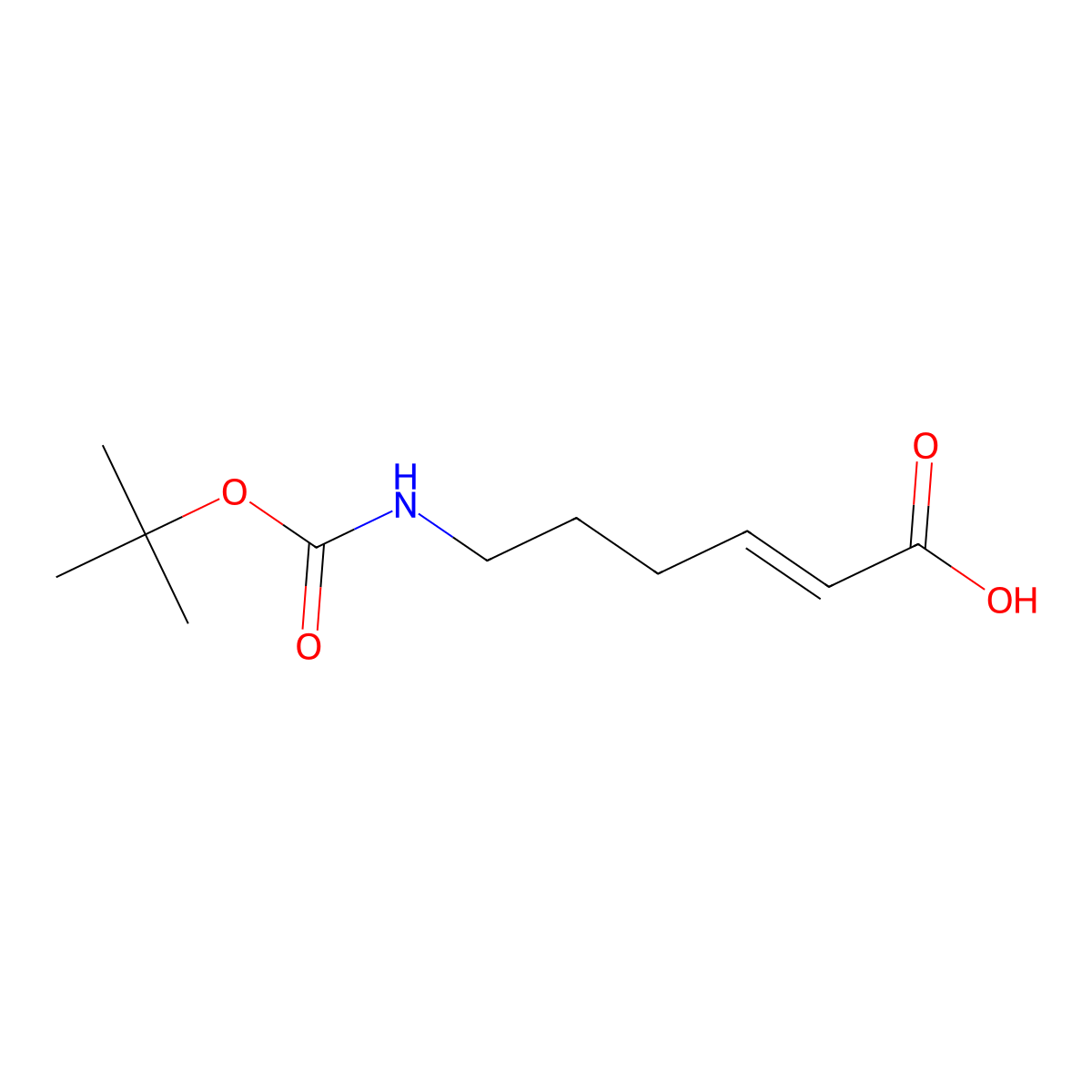 (2E)-6-[[(1,1-Dimethylethoxy)carbonyl]amino]-2-hexenoic Acid molecular structure, CAS 145119-17-1
