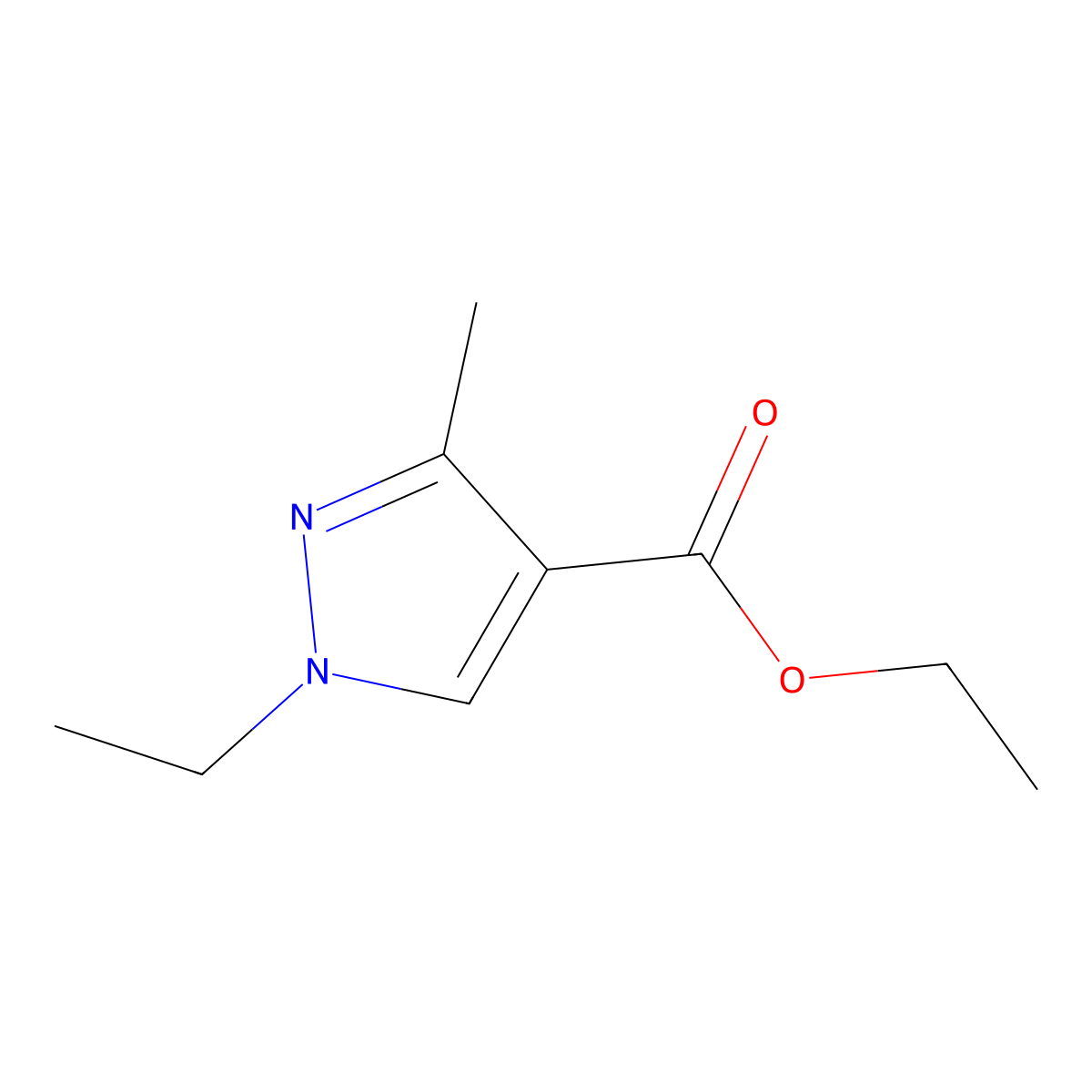 ethyl 1-ethyl-3-methyl-1H-pyrazole-4-carboxylate molecular structure, CAS 1451192-48-5