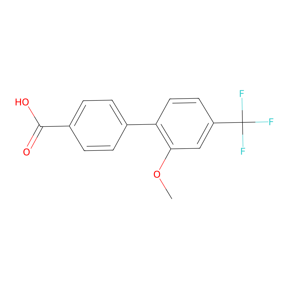 2'-Methoxy-4'-(trifluoromethyl)-[1,1'-biphenyl]-4-carboxylic acid molecular structure, CAS 1451192-95-2