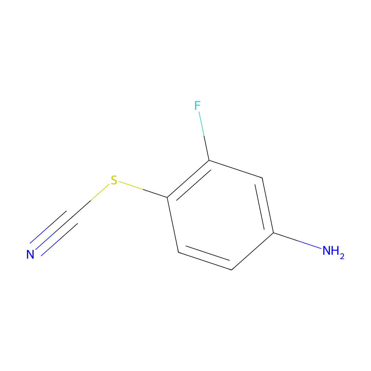 3-Fluoro-4-thiocyanatoaniline molecular structure, CAS 14512-86-8