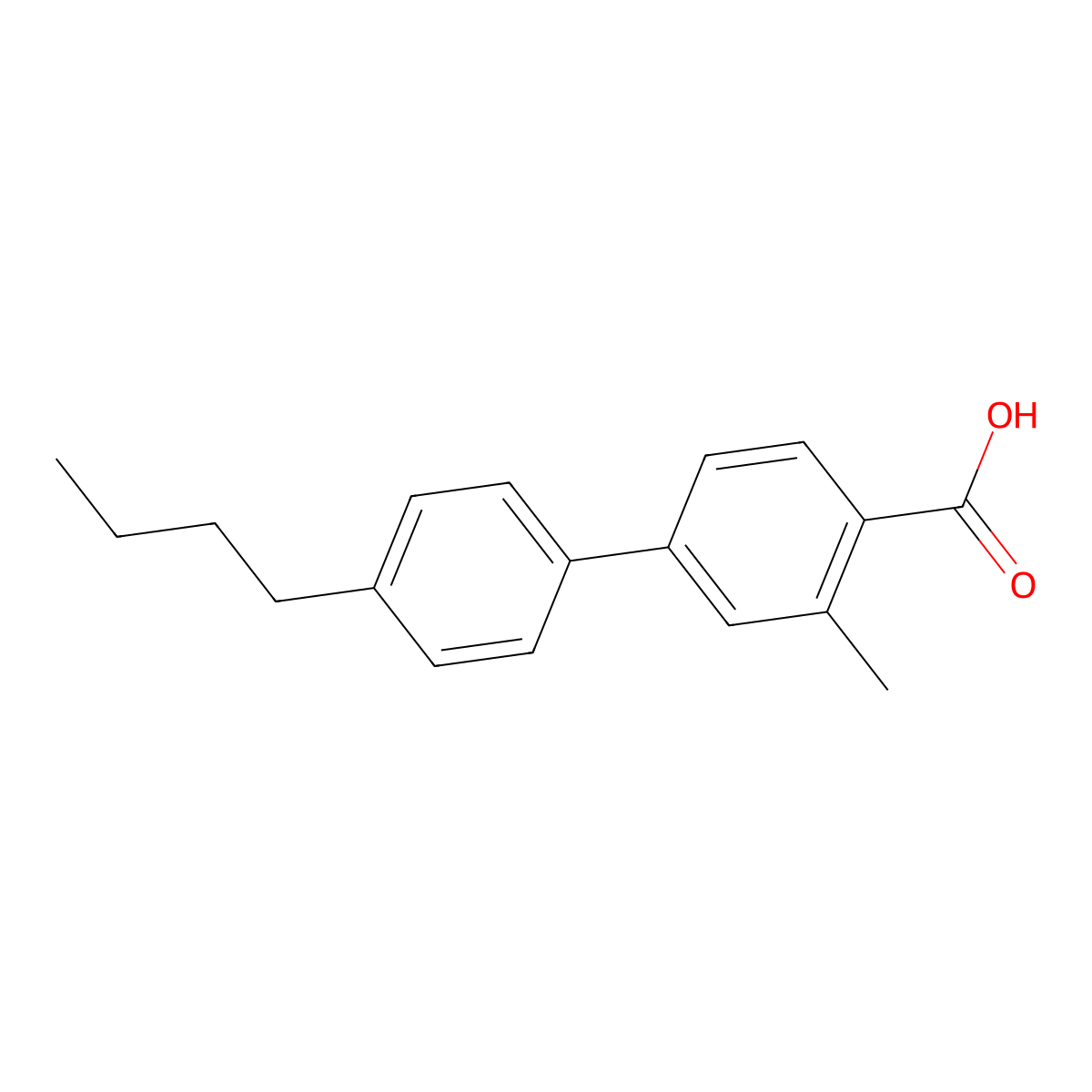 4'-Butyl-3-methyl-[1,1'-biphenyl]-4-carboxylic acid molecular structure, CAS 1451206-48-6