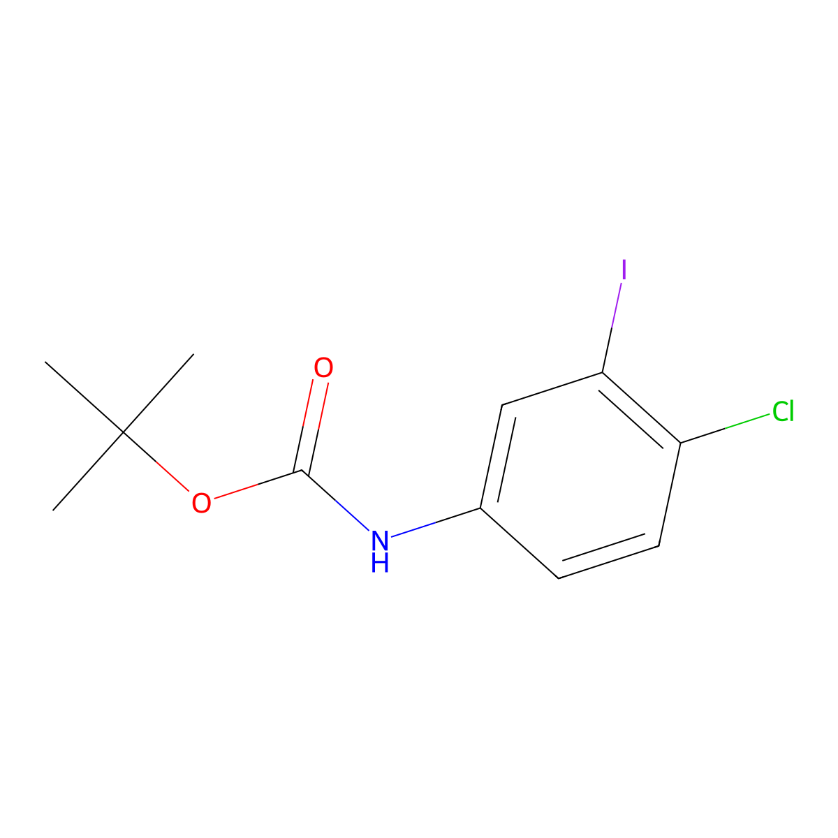 tert-butyl N-(4-chloro-3-iodophenyl)carbamate molecular structure, CAS 1451207-76-3