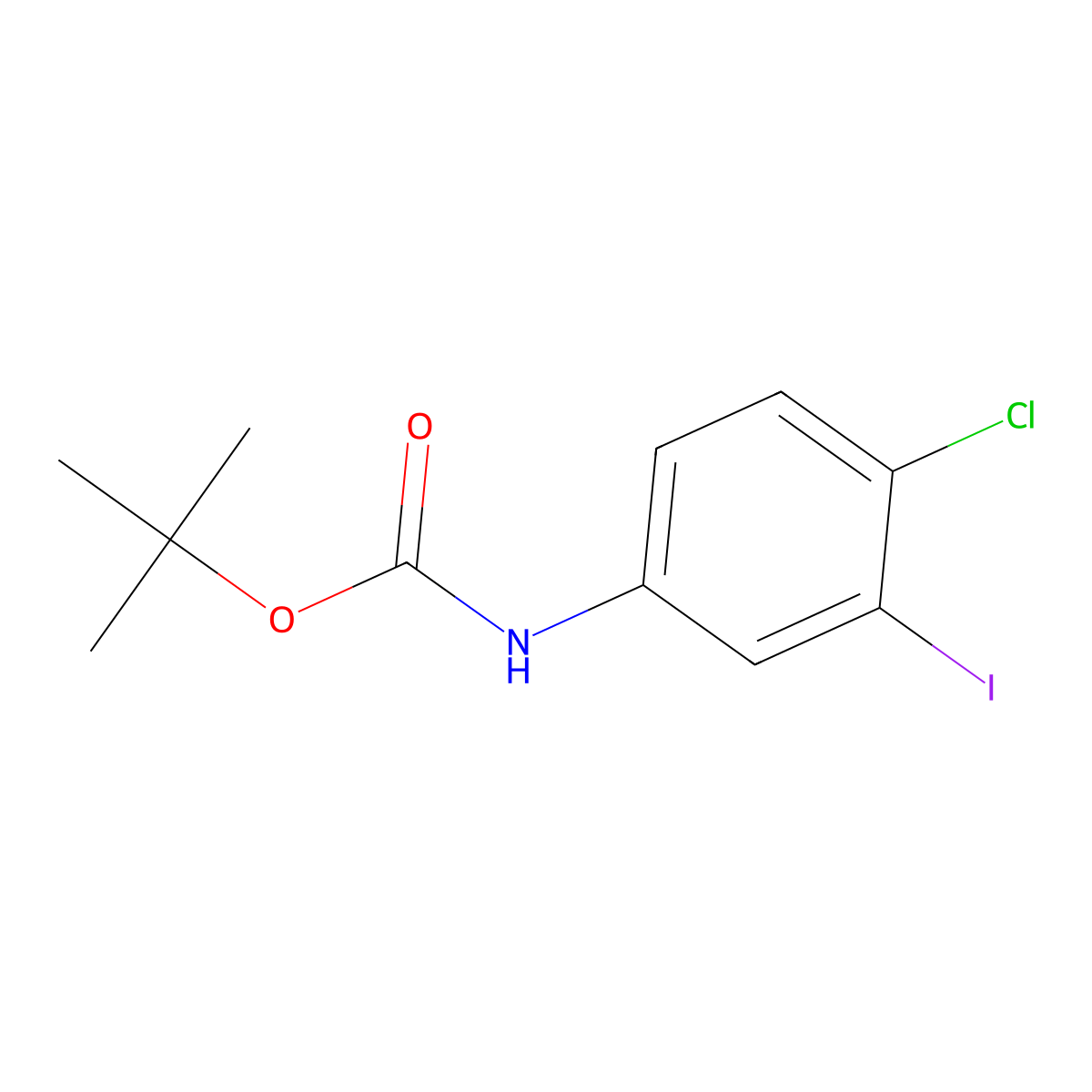 tert-butyl N-(4-chloro-3-iodophenyl)carbamate molecular structure, CAS 1451207-76-3