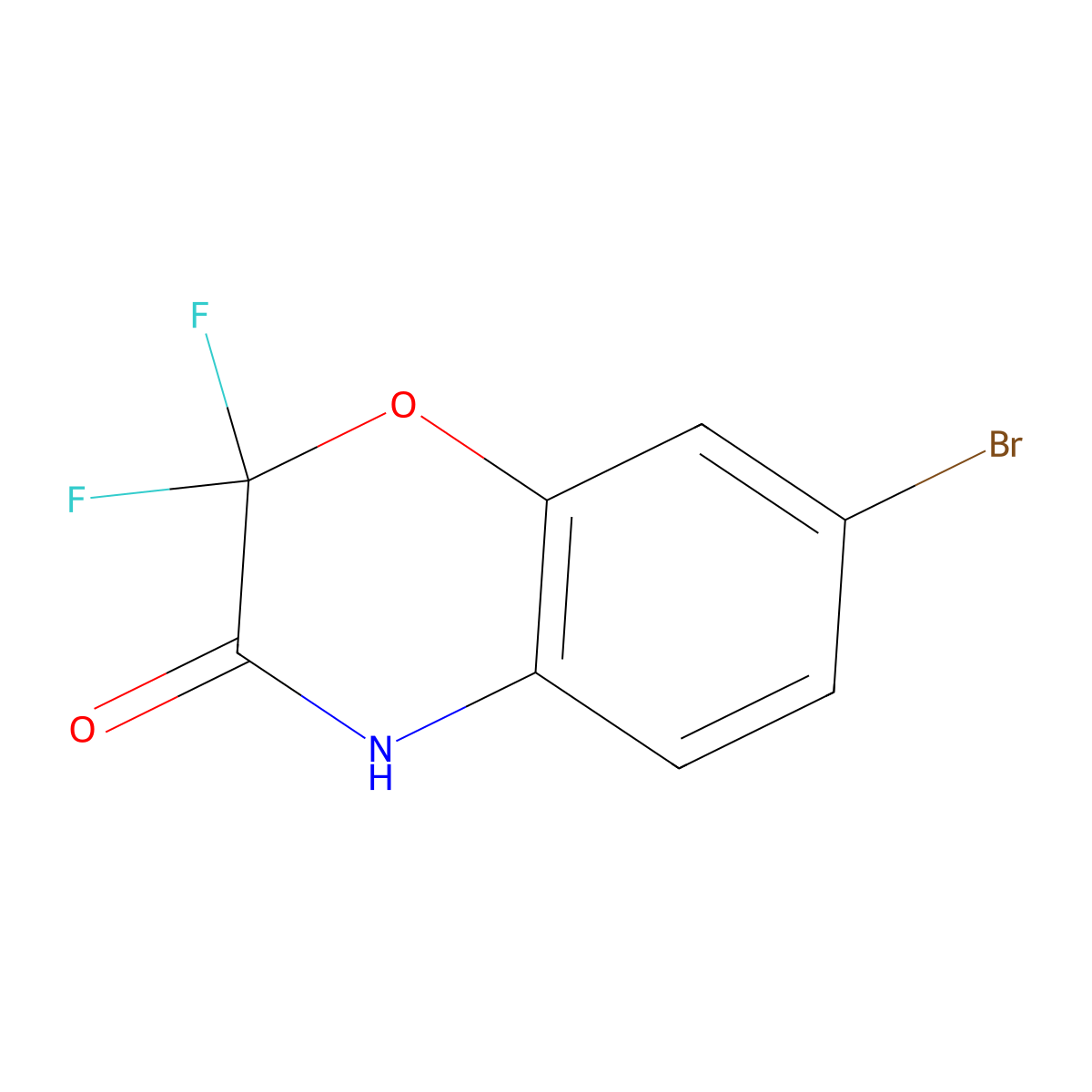 7-bromo-2,2-difluoro-3,4-dihydro-2H-1,4-benzoxazin-3-one molecular structure, CAS 1451215-66-9