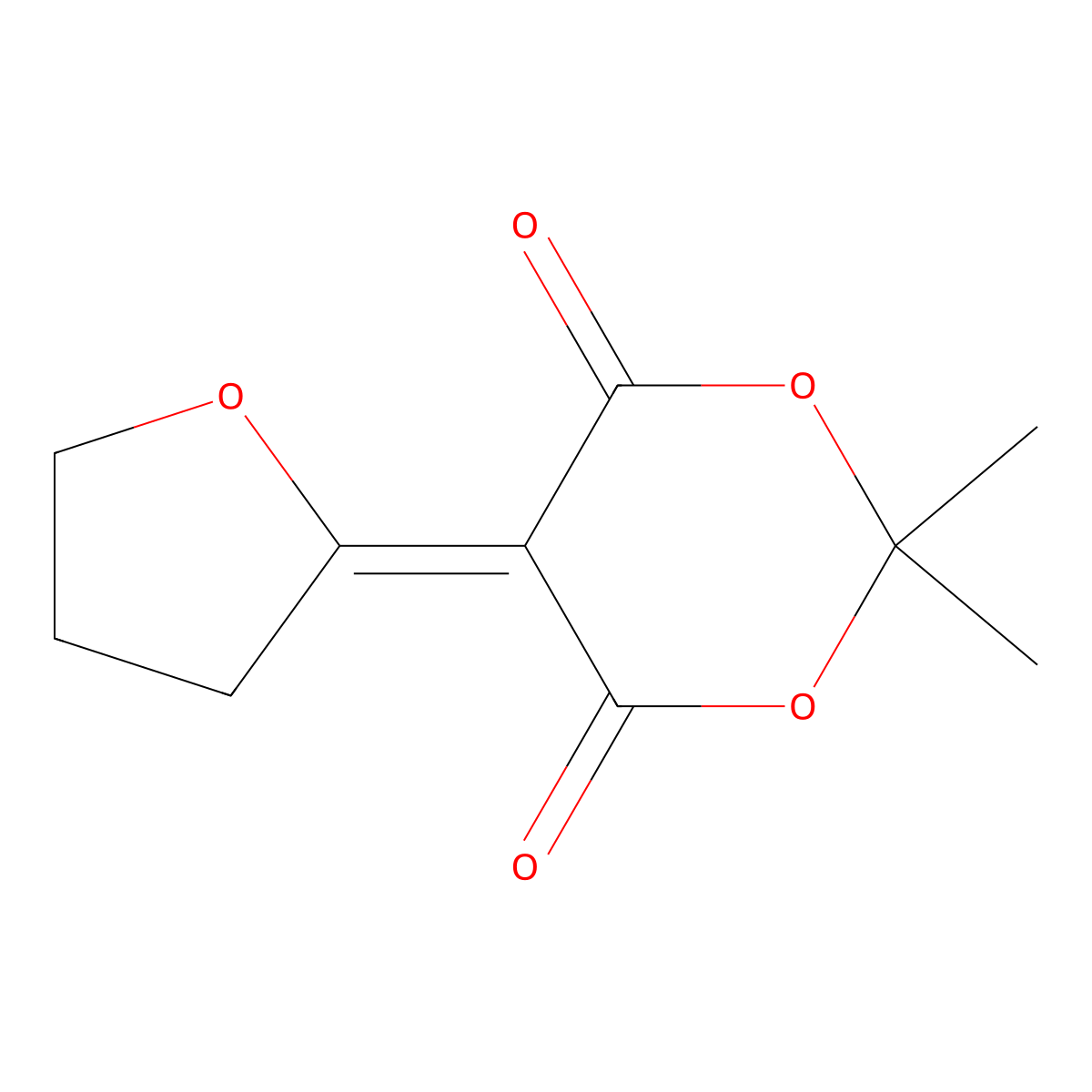 5-(Dihydrofuran-2(3H)-ylidene)-2,2-dimethyl-1,3-dioxane-4,6-dione molecular structure, CAS 145122-43-6