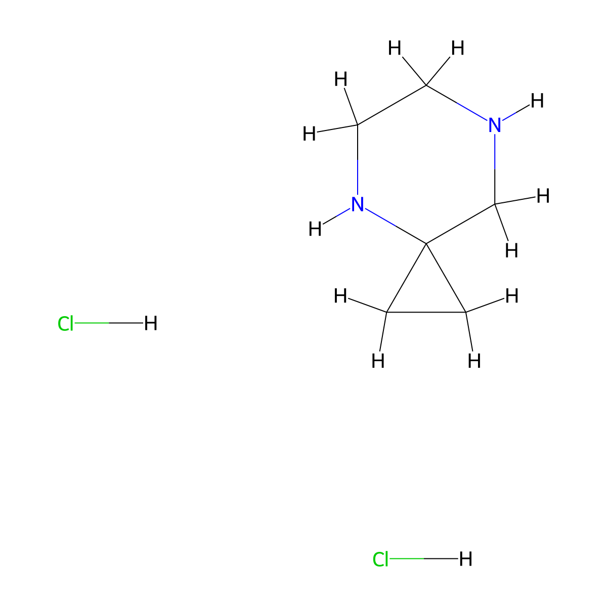 4,7-Diazaspiro(2.5)octane dihydrochloride molecular structure, CAS 145122-56-1