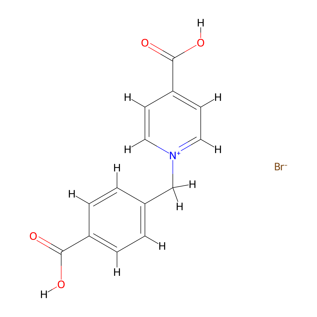 4-Carboxy-1-(4-carboxybenzyl)pyridin-1-ium bromide molecular structure, CAS 1451254-94-6