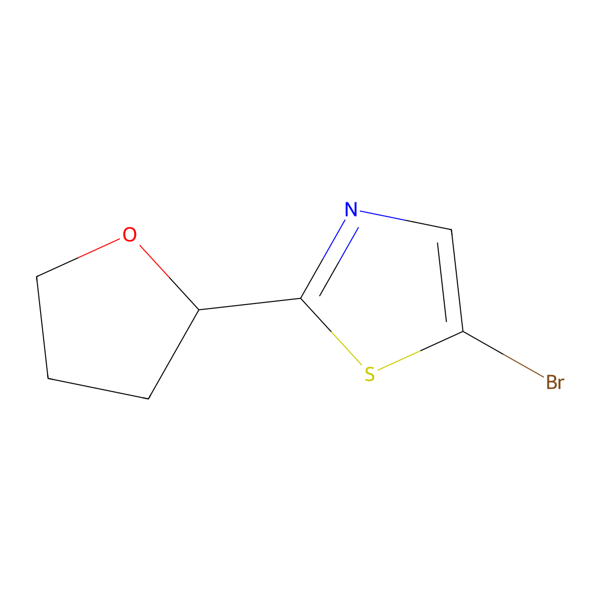 5-Bromo-2-(tetrahydrofuran-2-yl)thiazole molecular structure, CAS 1451260-66-4