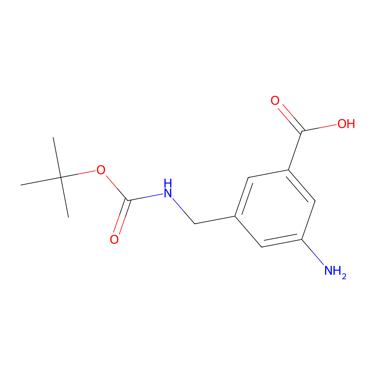 3-Amino-5-{[(tert-butoxycarbonyl)amino]methyl}benZoic acid molecular structure, CAS 1451265-84-1