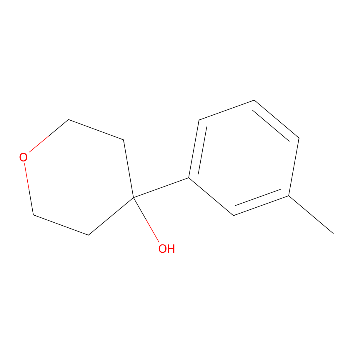 4-(3-Methylphenyl)oxan-4-ol molecular structure, CAS 145127-34-0
