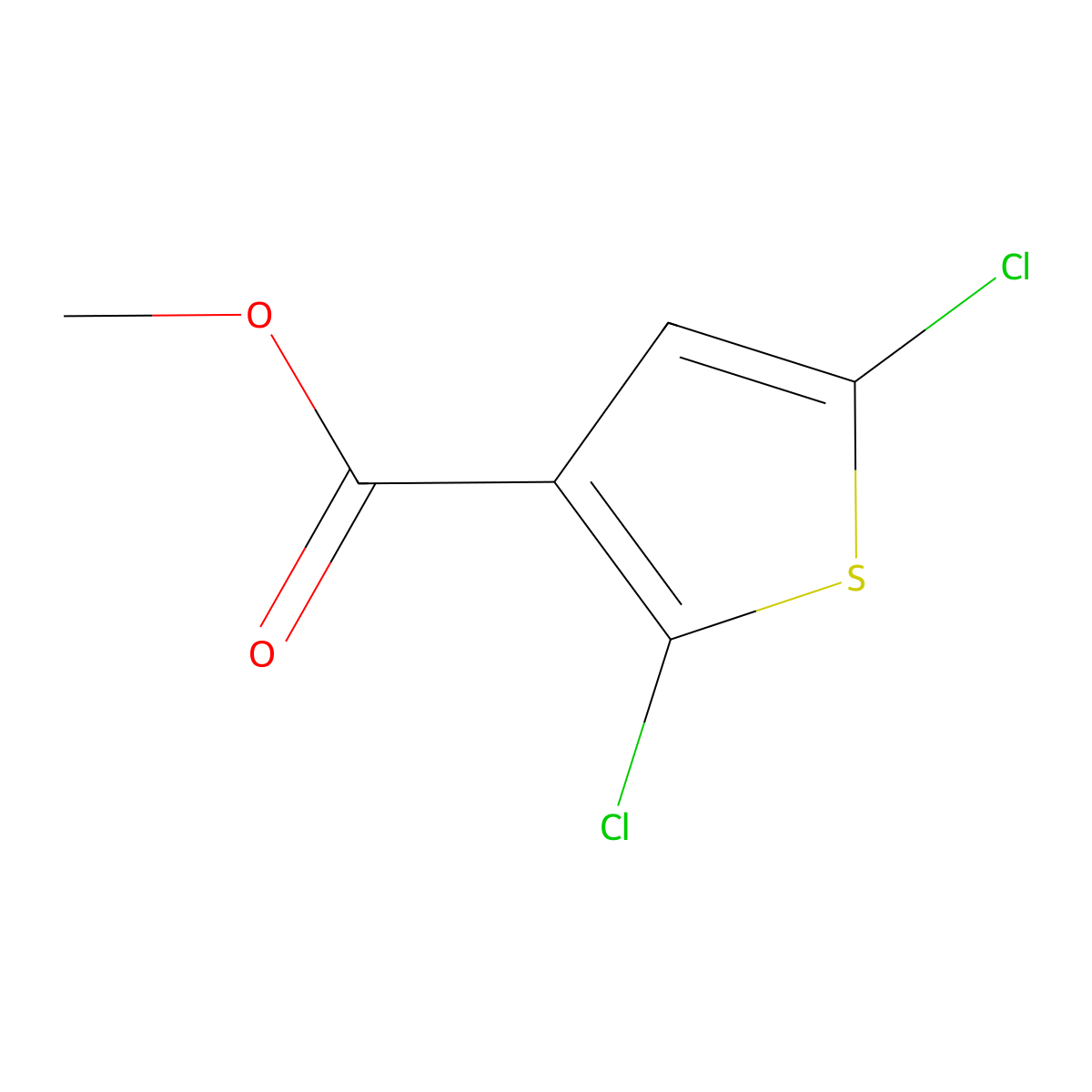 Methyl 2,5-dichlorothiophene-3-carboxylate molecular structure, CAS 145129-54-0