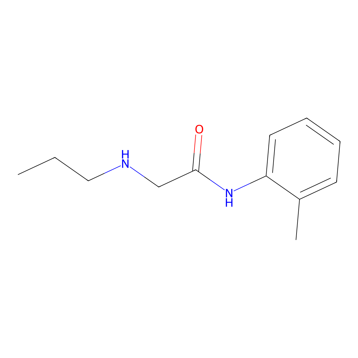 N-(2-methylphenyl)-2-(propylamino)acetamide molecular structure, CAS 145133-92-2