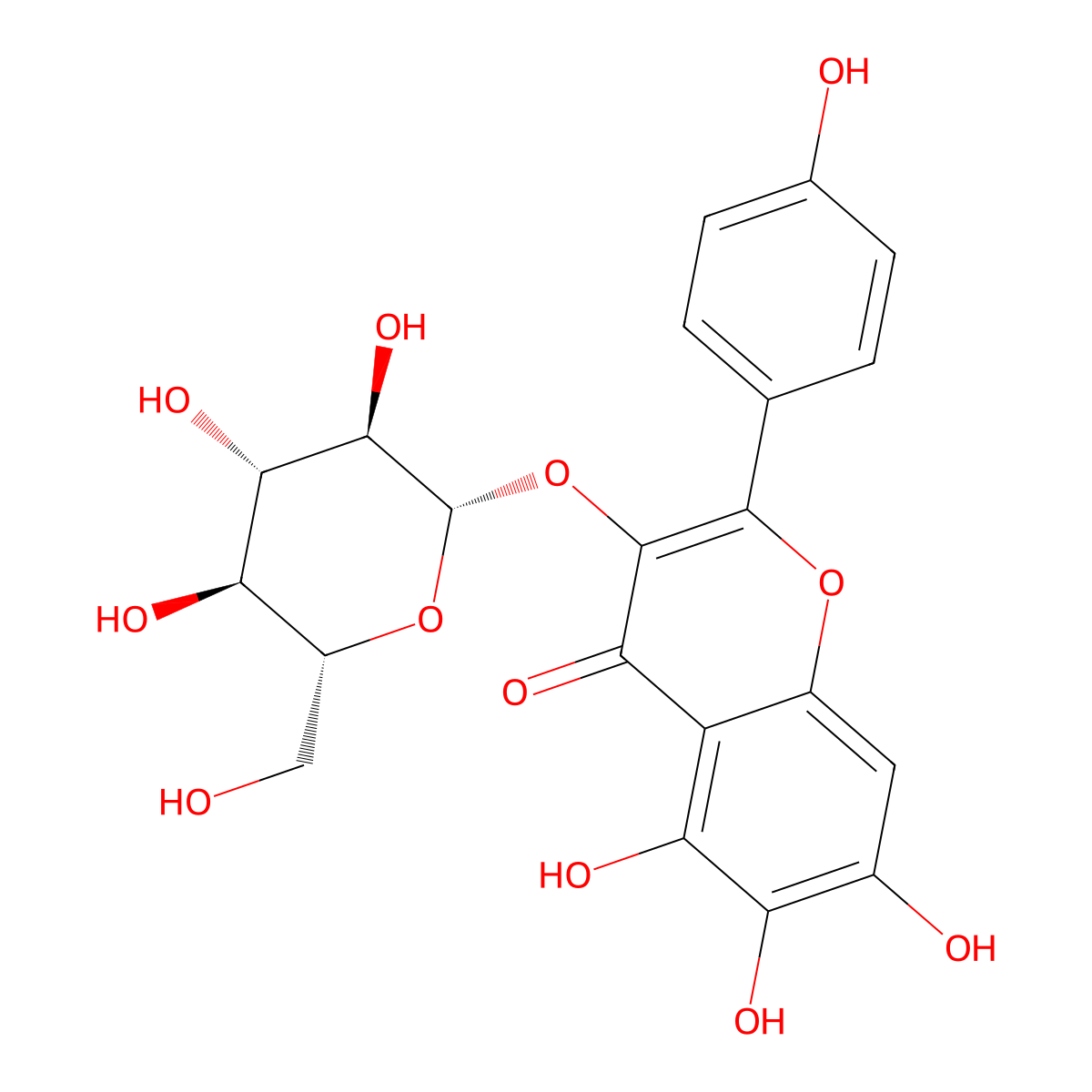 6-Hydroxykaempferol 3-glucoside molecular structure, CAS 145134-61-8