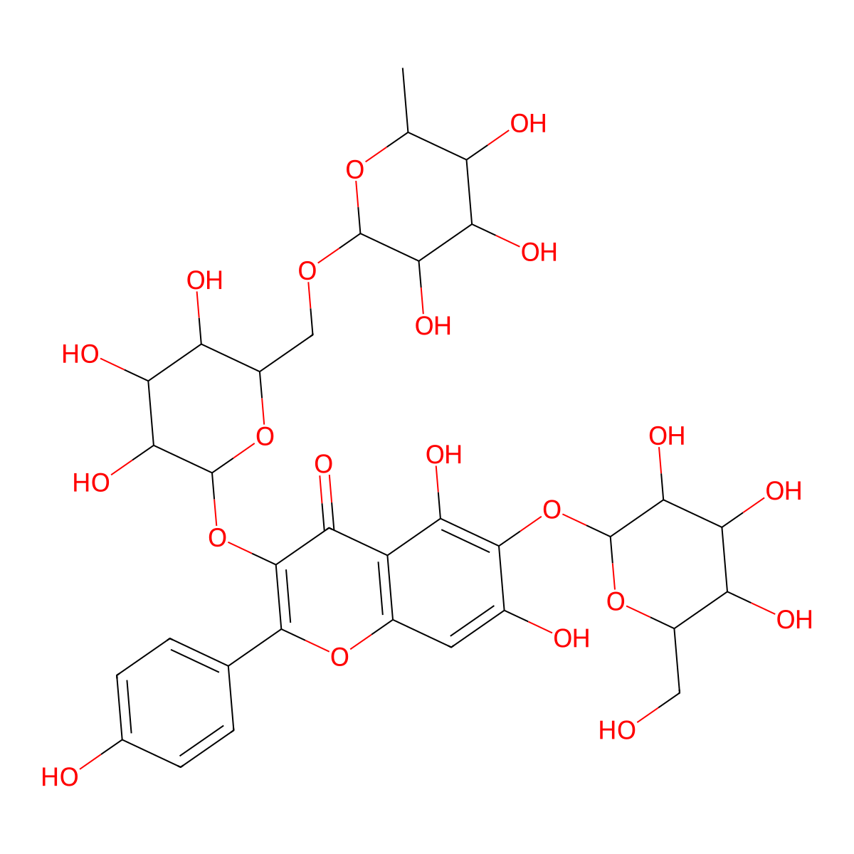 6-Hydroxykaempferol 3-rutinoside-6-glucoside molecular structure, CAS 145134-63-0