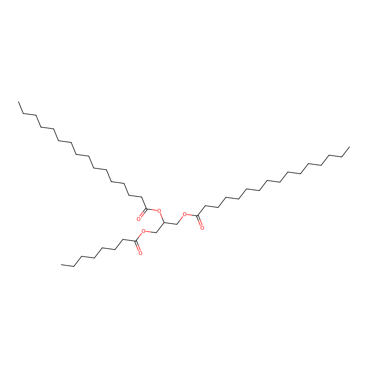 1,2-Dipalmitoyl-3-Octanoyl-rac-glycerol molecular structure, CAS 145134-89-0