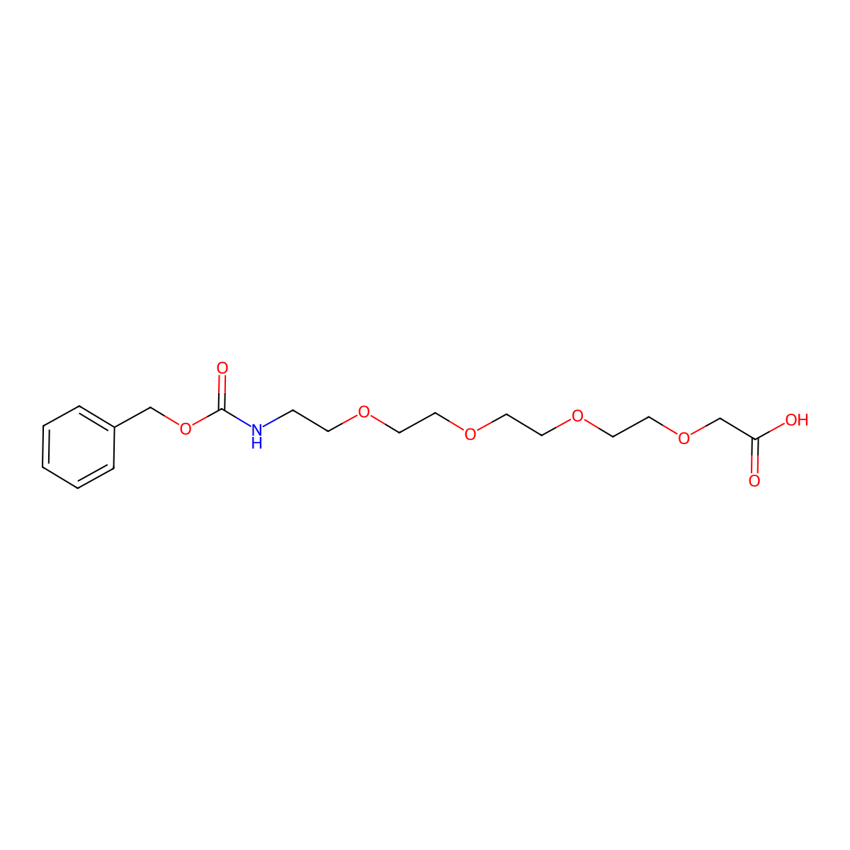 3-Oxo-1-phenyl-2,7,10,13,16-pentaoxa-4-azaoctadecan-18-oic acid molecular structure, CAS 1451362-51-8