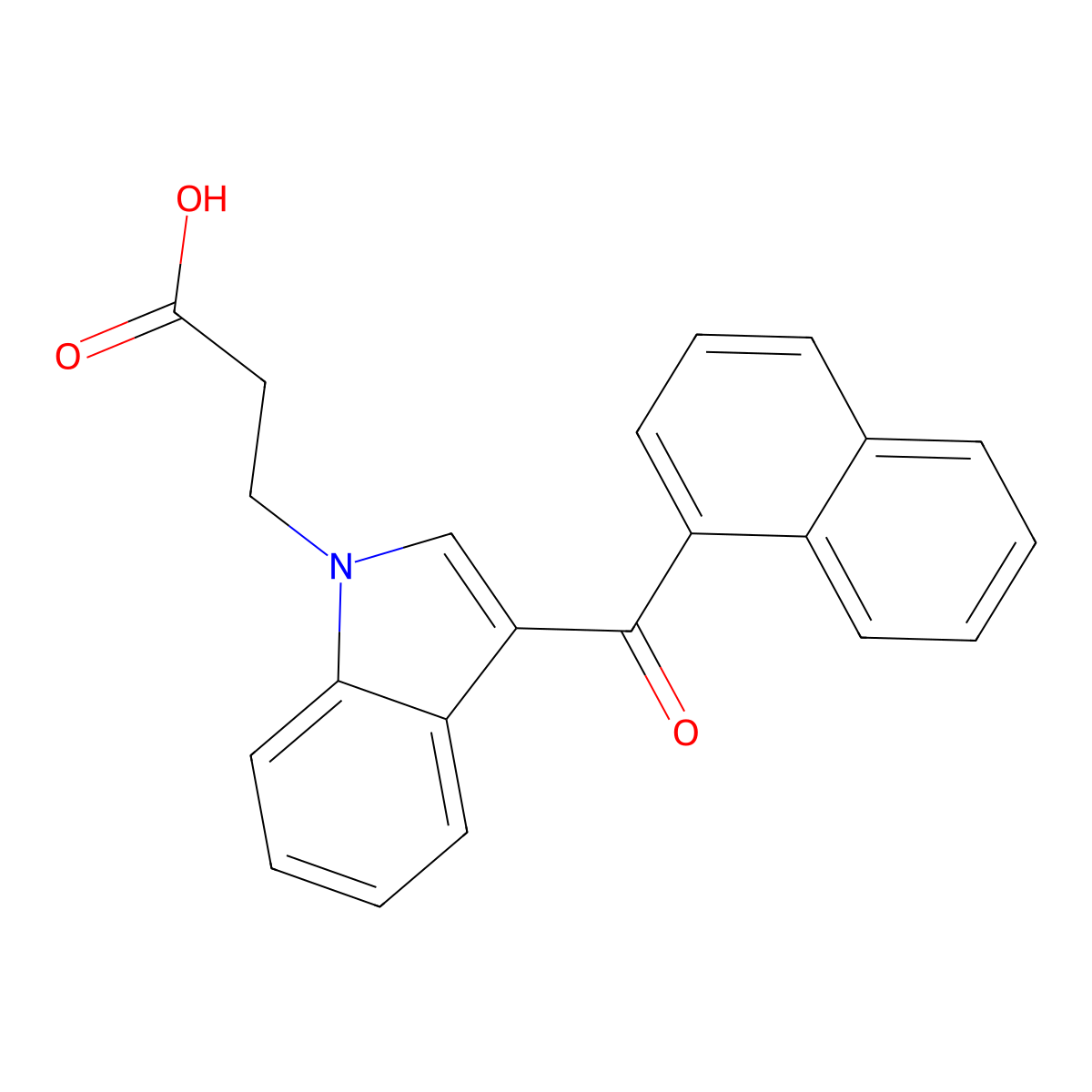 JWH 018 N-propanoic acid metabolite molecular structure, CAS 1451369-32-6