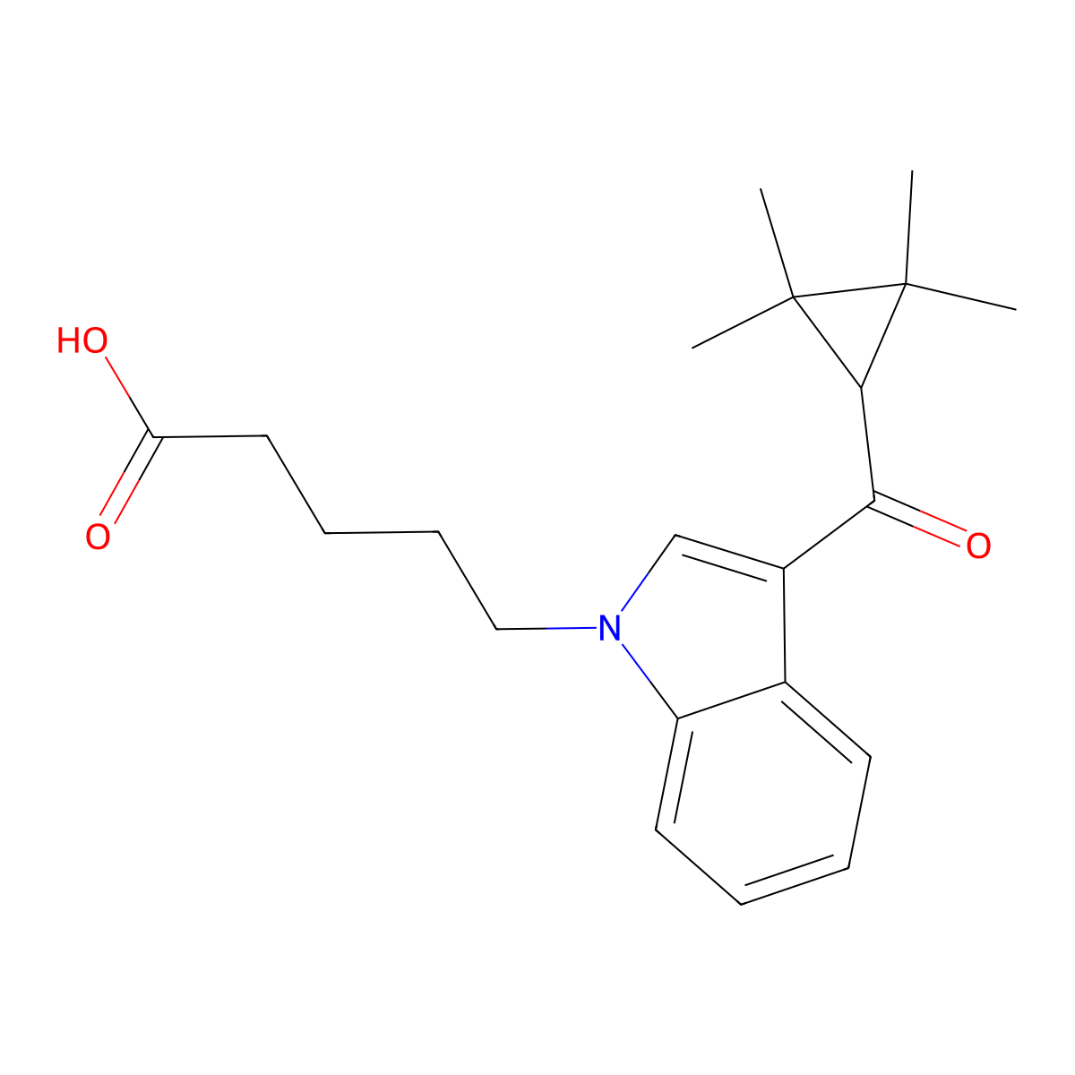 UR-144 N-pentanoic acid molecular structure, CAS 1451369-33-7