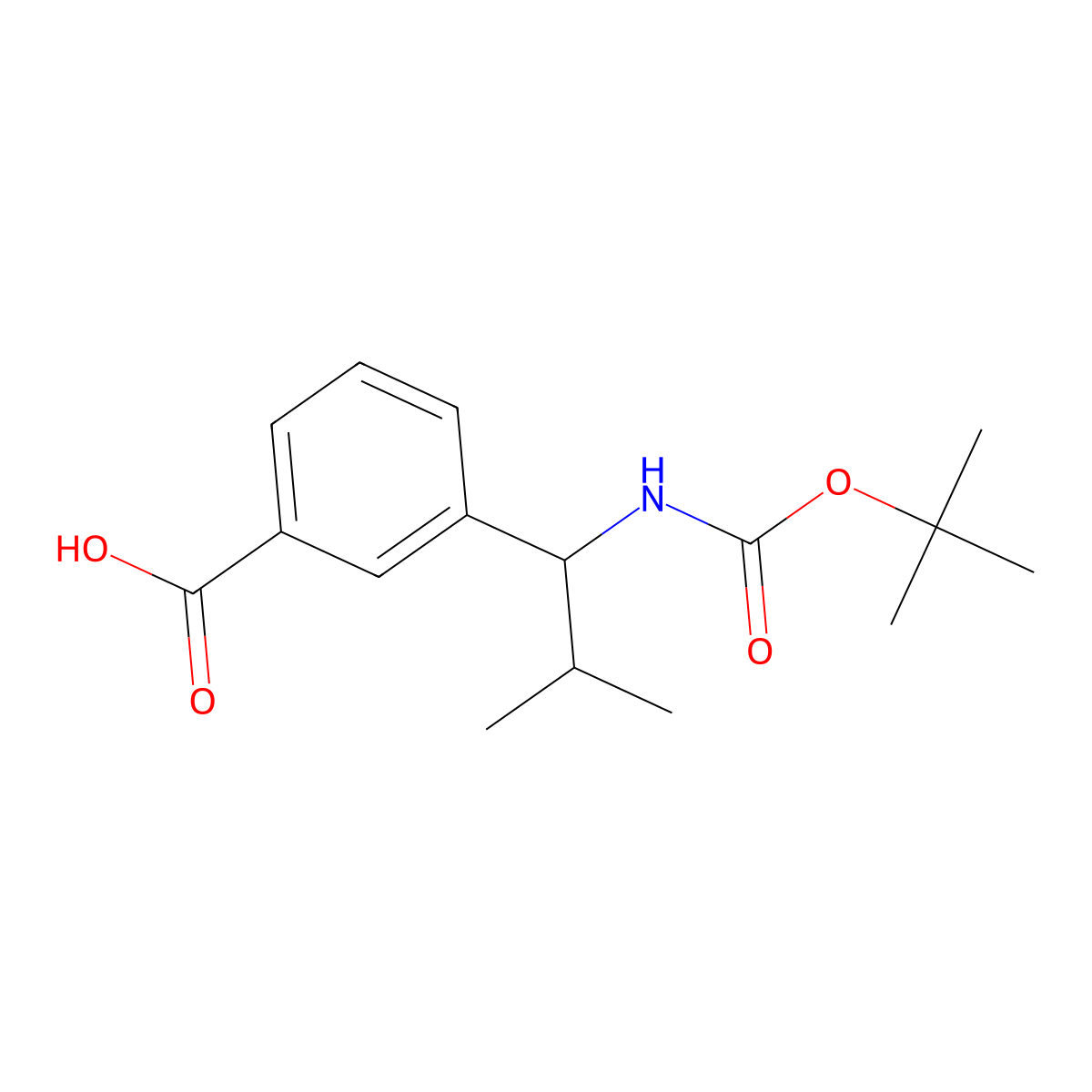 3-(1-{[(Tert-butoxy)carbonyl]amino}-2-methylpropyl)benzoic acid molecular structure, CAS 1451370-98-1