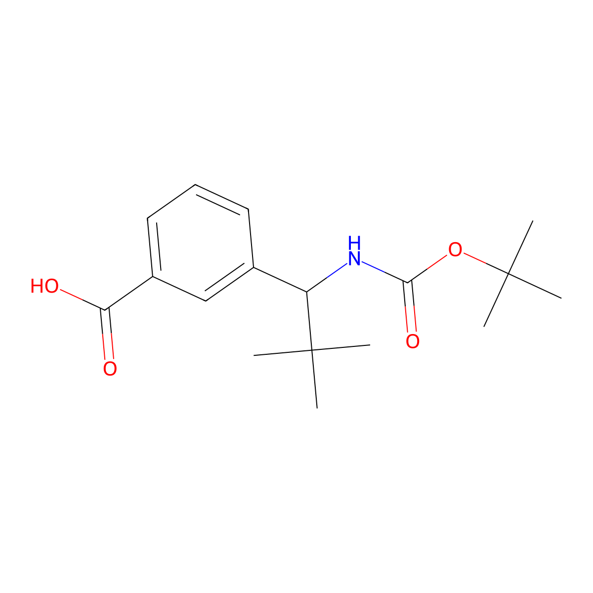 3-(1-{[(Tert-butoxy)carbonyl]amino}-2,2-dimethylpropyl)benzoic acid molecular structure, CAS 1451371-03-1