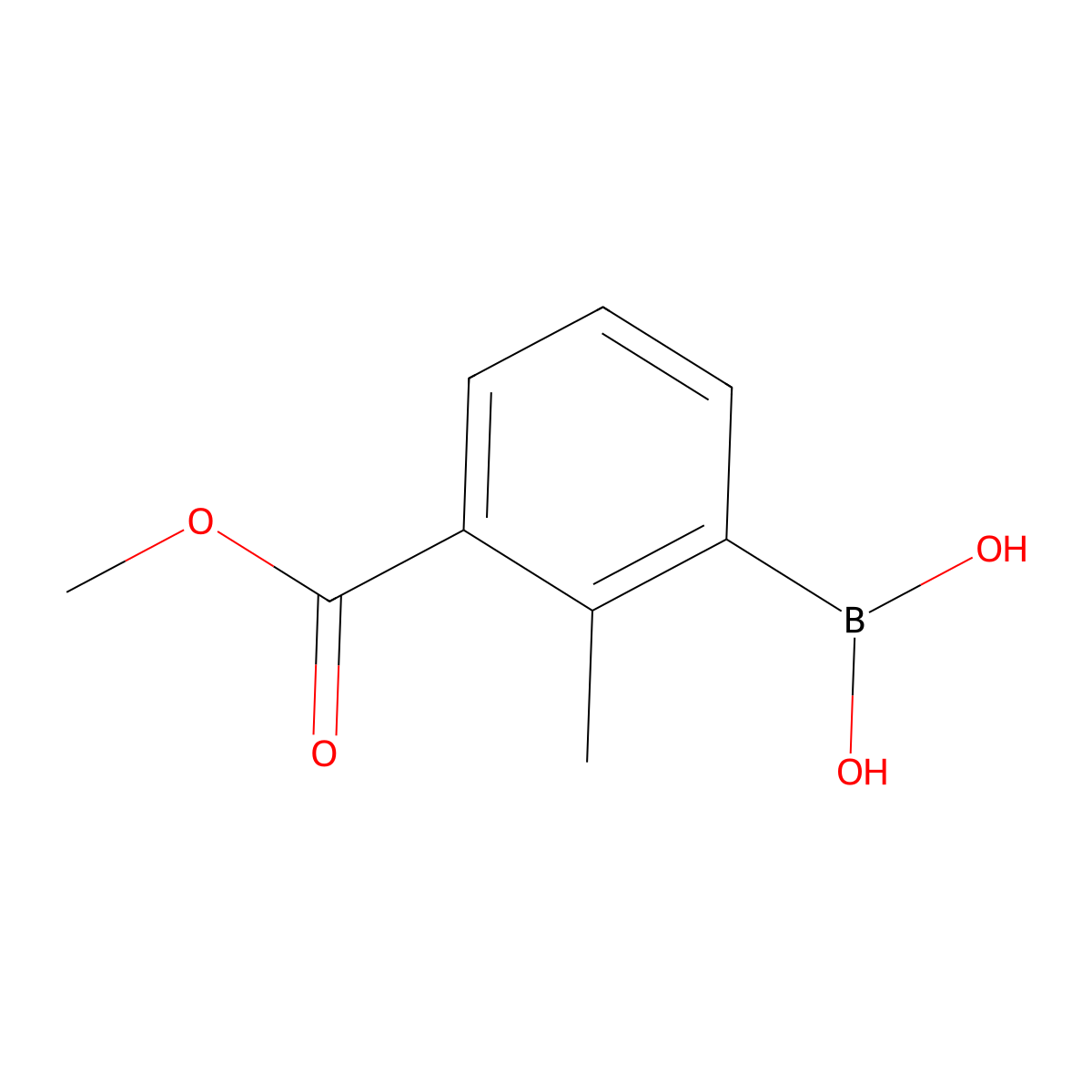 (3-(Methoxycarbonyl)-2-methylphenyl)boronic acid molecular structure, CAS 1451374-90-5