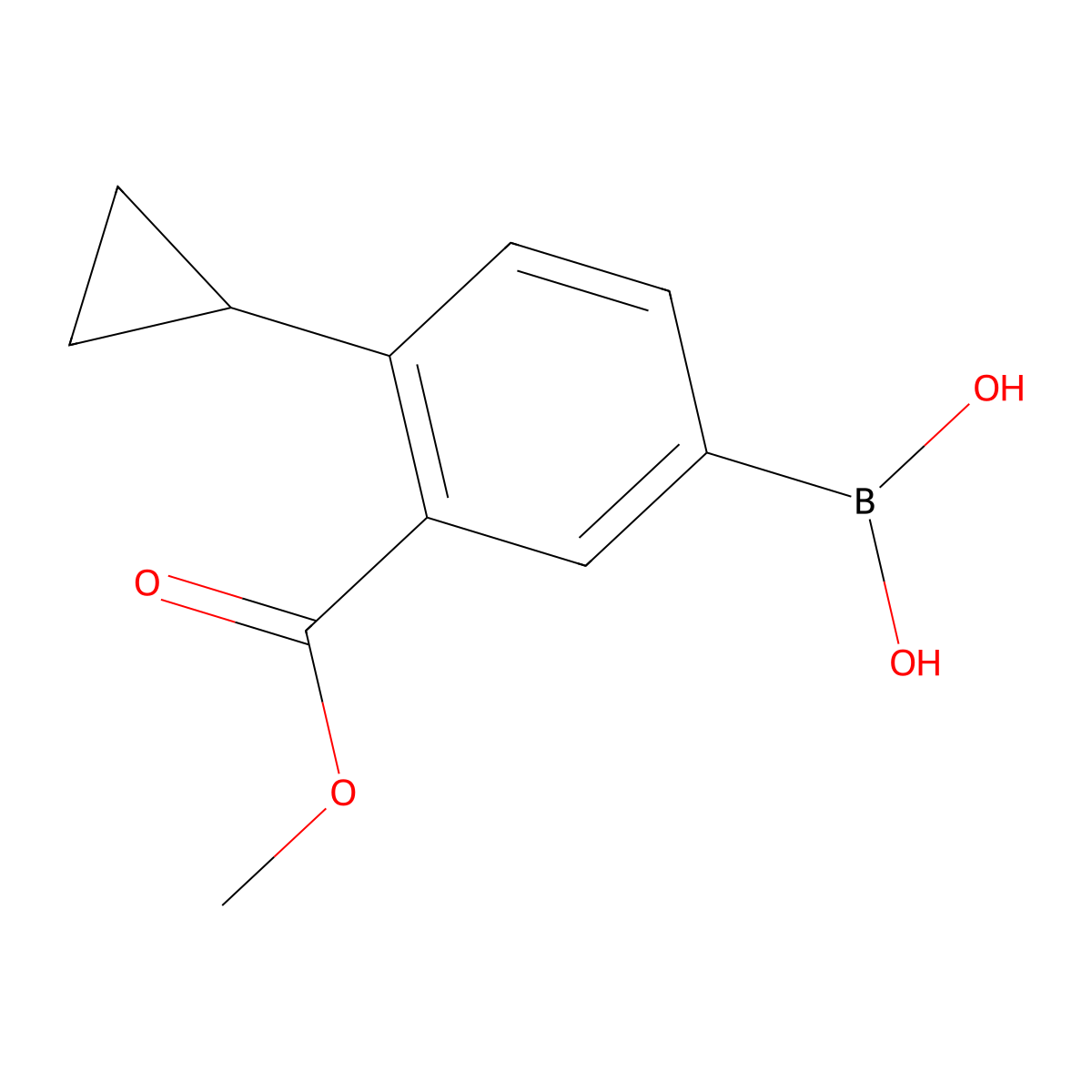 (4-Cyclopropyl-3-(methoxycarbonyl)phenyl)boronic acid molecular structure, CAS 1451374-93-8