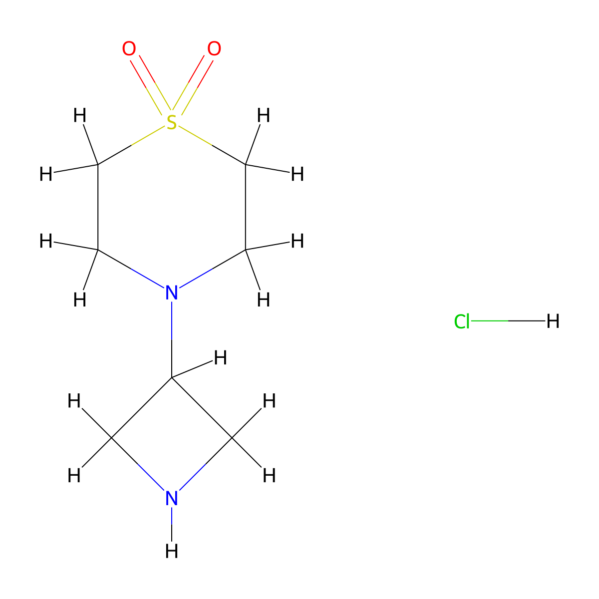 4-(Azetidin-3-yl)thiomorpholine 1,1-dioxide hydrochloride molecular structure, CAS 1451390-46-7