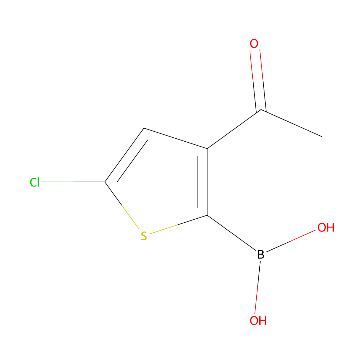 3-Acetyl-5-chlorothiophene-2-boronic acid molecular structure, CAS 1451390-79-6