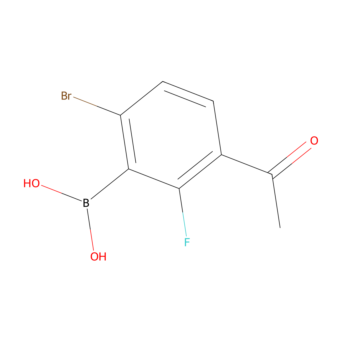 3-Acetyl-6-bromo-2-fluorophenylboronic acid molecular structure, CAS 1451390-80-9