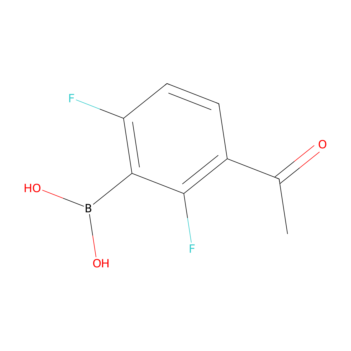 3-Acetyl-2,6-difluorophenylboronic acid molecular structure, CAS 1451390-81-0