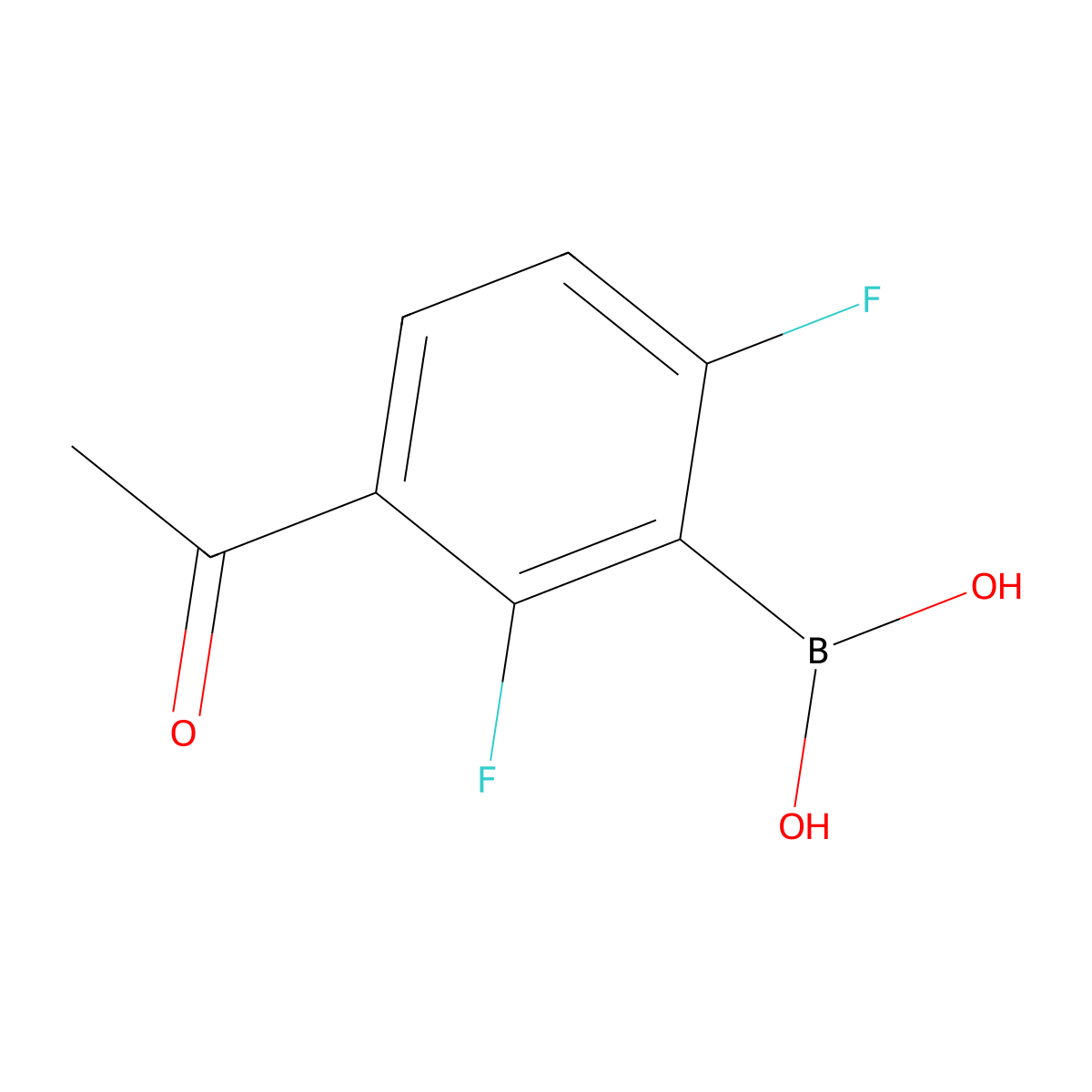 3-Acetyl-2,6-difluorophenylboronic acid molecular structure, CAS 1451390-81-0