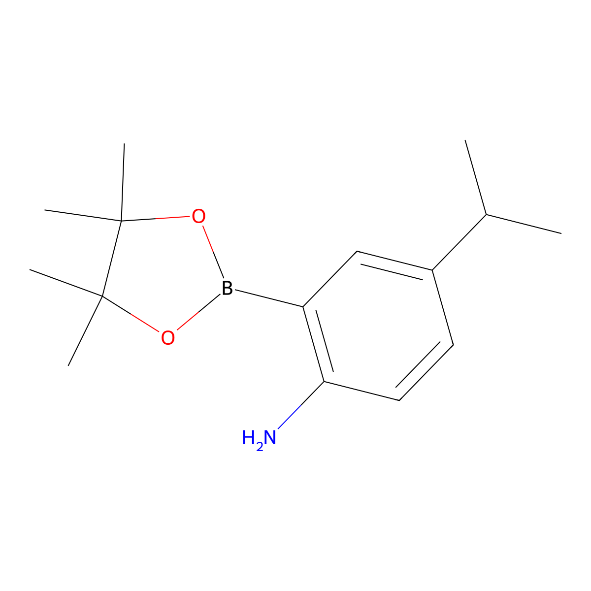 4-Isopropyl-2-(4,4,5,5-tetramethyl-1,3,2-dioxaborolan-2-YL)aniline molecular structure, CAS 1451390-90-1