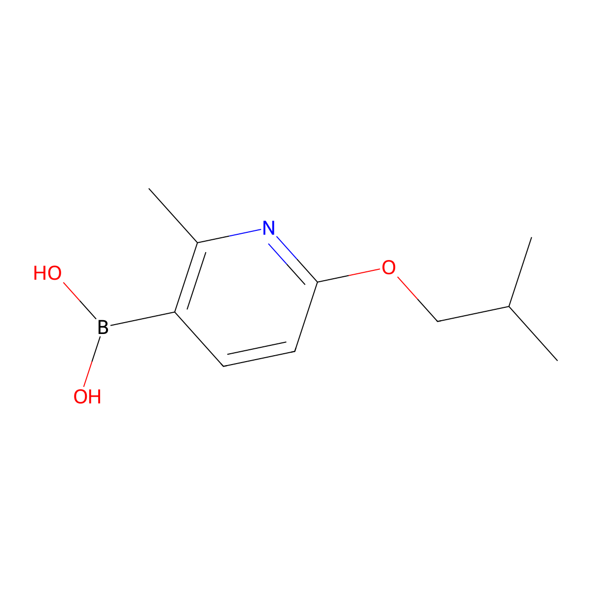 6-Isobutoxy-2-methylpyridine-3-boronic acid molecular structure, CAS 1451390-91-2