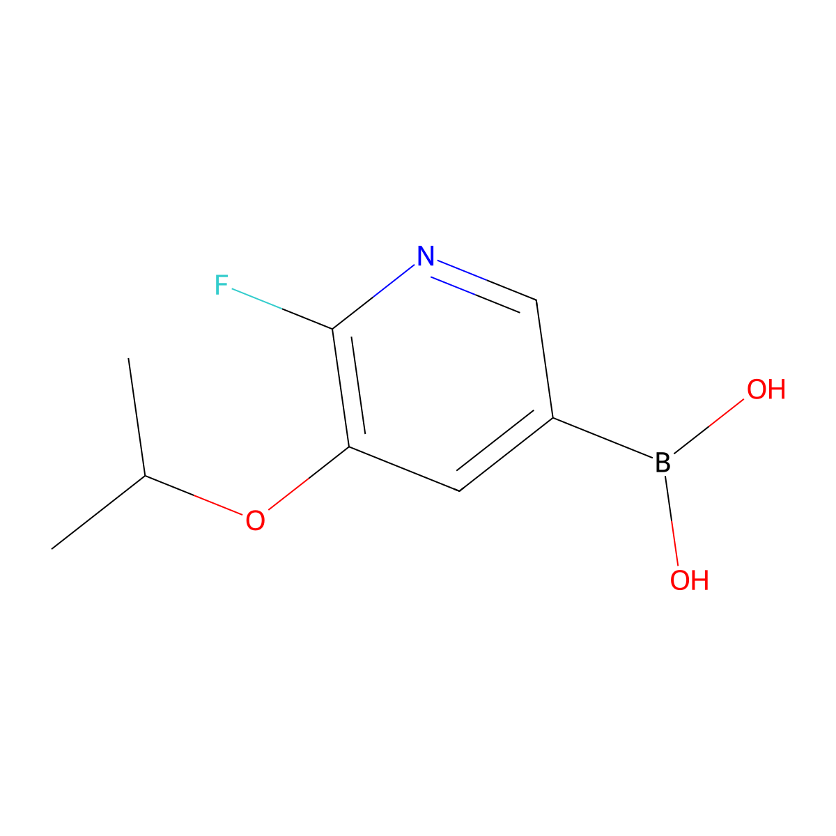 2-Fluoro-3-isopropoxypyridine-5-boronic acid molecular structure, CAS 1451390-97-8