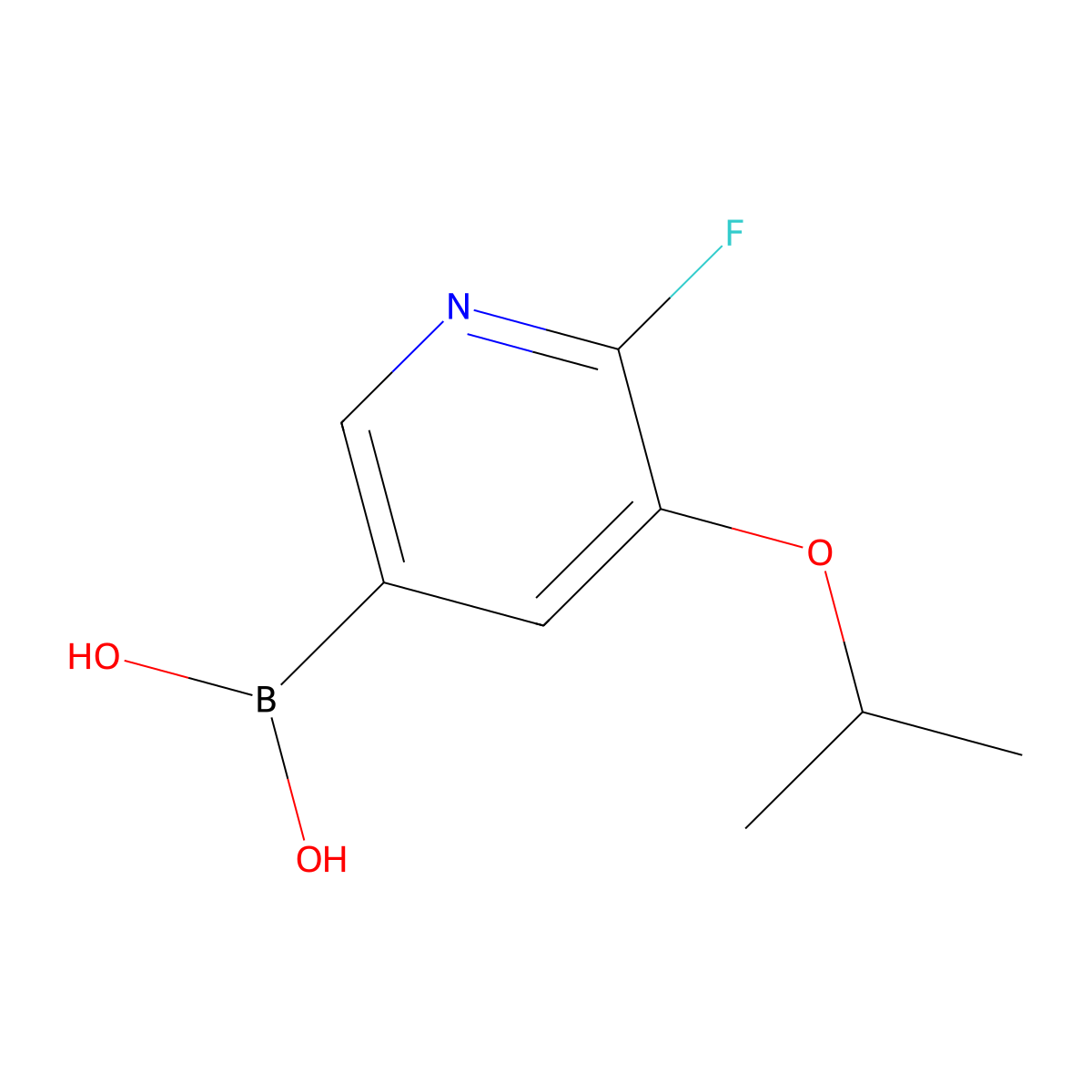 2-Fluoro-3-isopropoxypyridine-5-boronic acid molecular structure, CAS 1451390-97-8