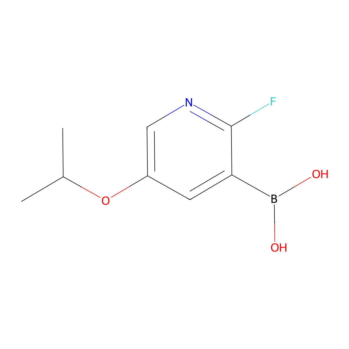2-Fluoro-5-isopropoxypyridine-3-boronic acid molecular structure, CAS 1451391-01-7