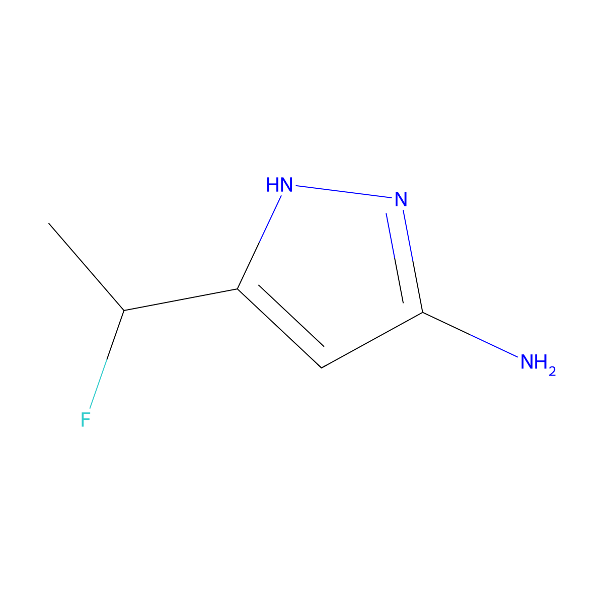 5-(1-Fluoroethyl)-1H-pyrazol-3-amine molecular structure, CAS 1451391-06-2