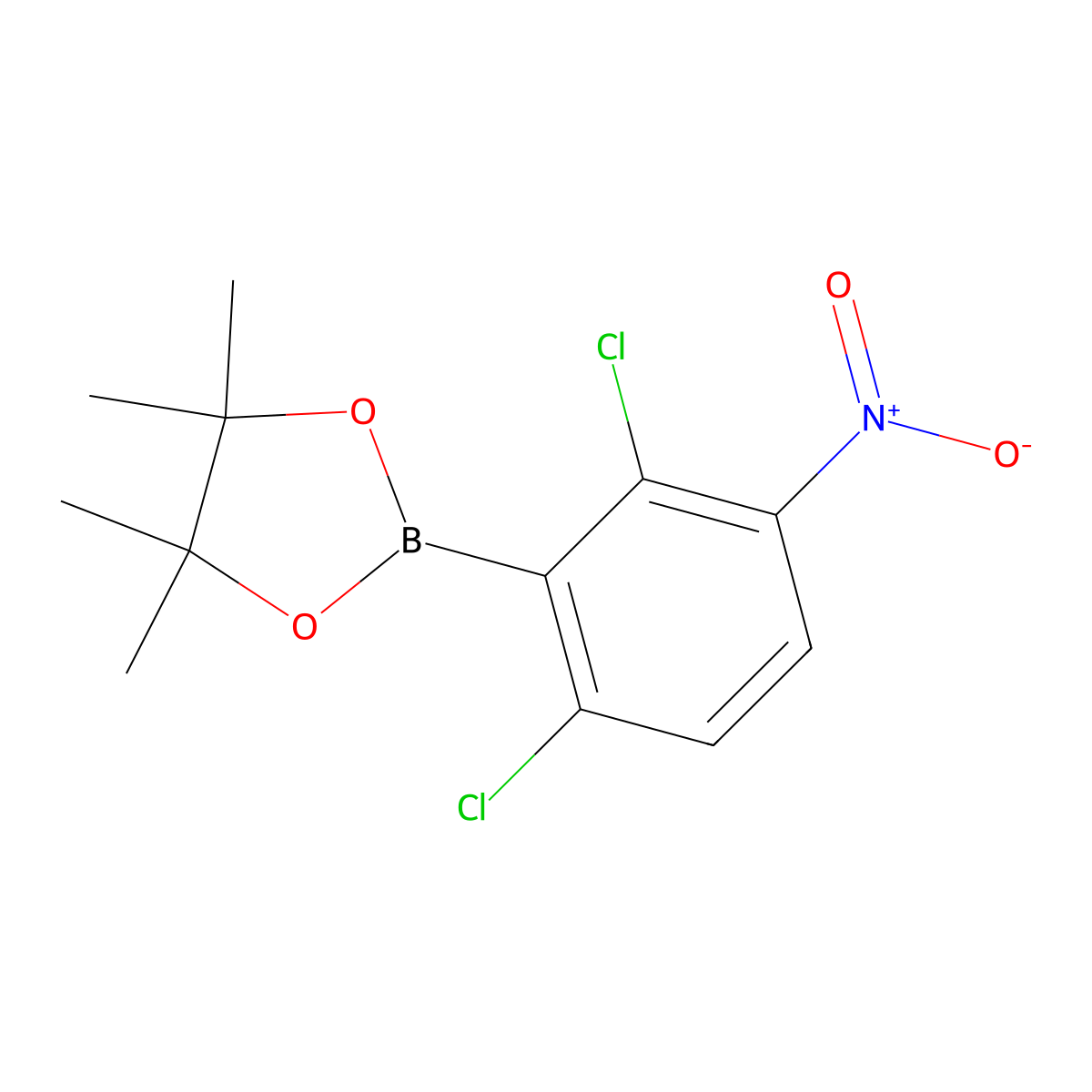 2,6-Dichloro-3-nitrophenylboronic acid pinacol ester molecular structure, CAS 1451391-07-3