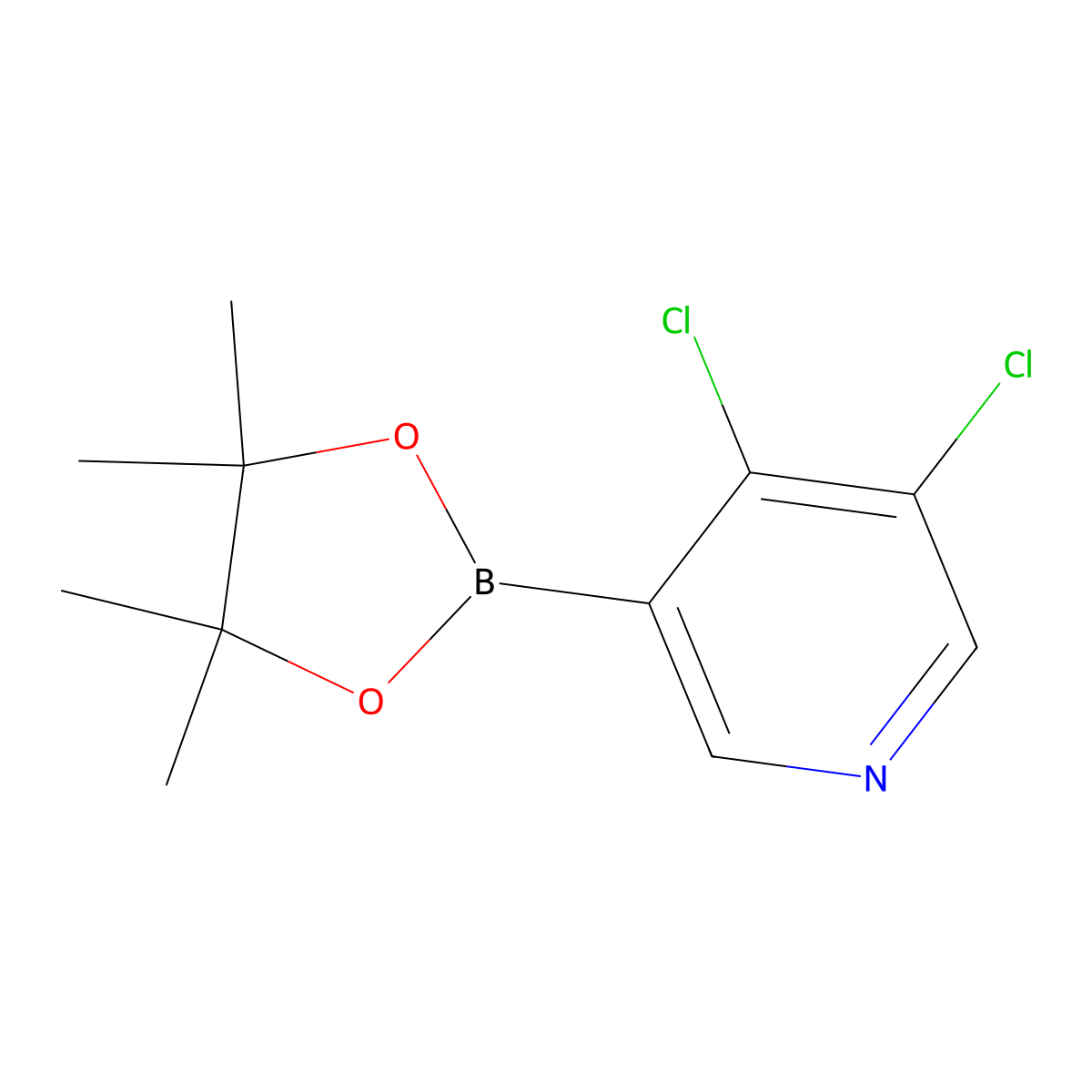 3,4-Dichloro-5-(4,4,5,5-tetramethyl-1,3,2-dioxaborolan-2-yl)pyridine molecular structure, CAS 1451391-08-4
