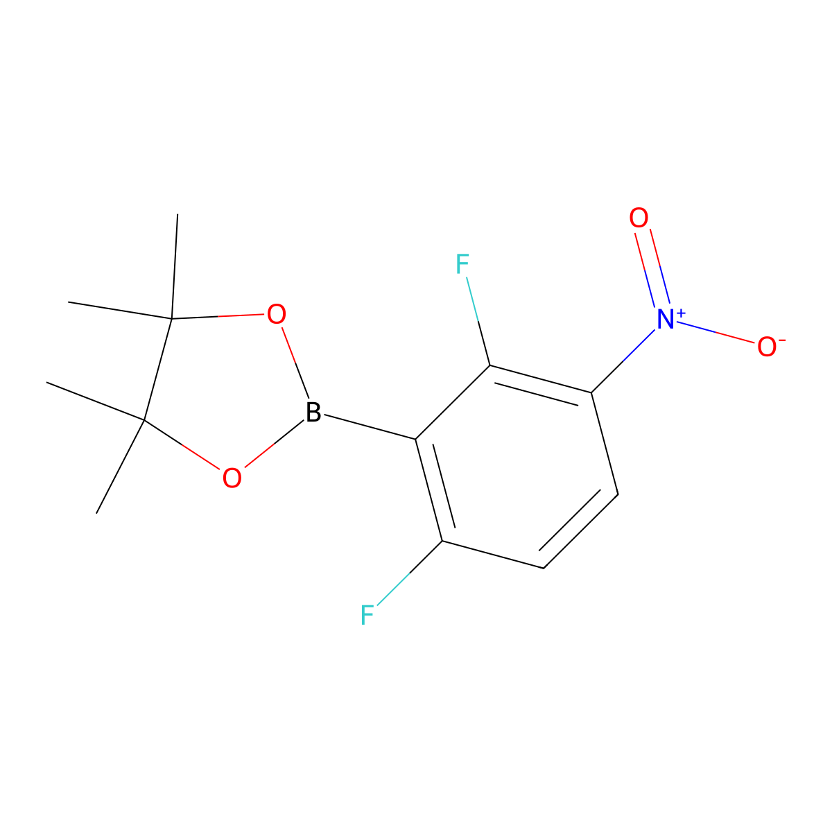 2-(2,6-Difluoro-3-nitrophenyl)-4,4,5,5-tetramethyl-1,3,2-dioxaborolane molecular structure, CAS 1451391-10-8