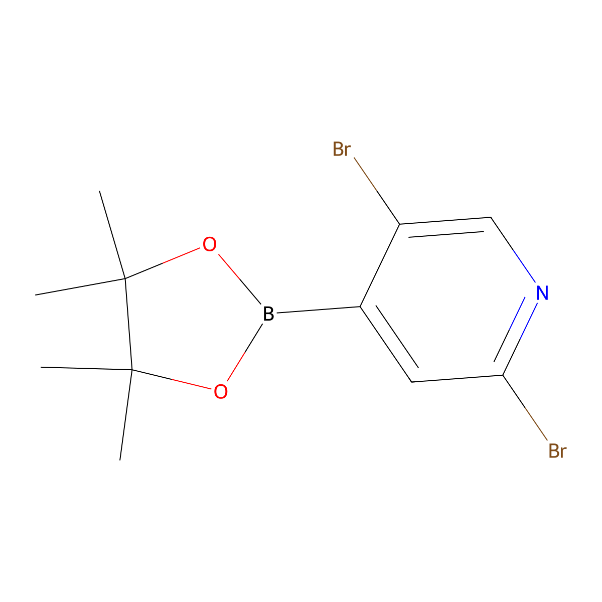 2,5-Dibromo-4-(4,4,5,5-tetramethyl-1,3,2-dioxaborolan-2-yl)pyridine molecular structure, CAS 1451391-18-6