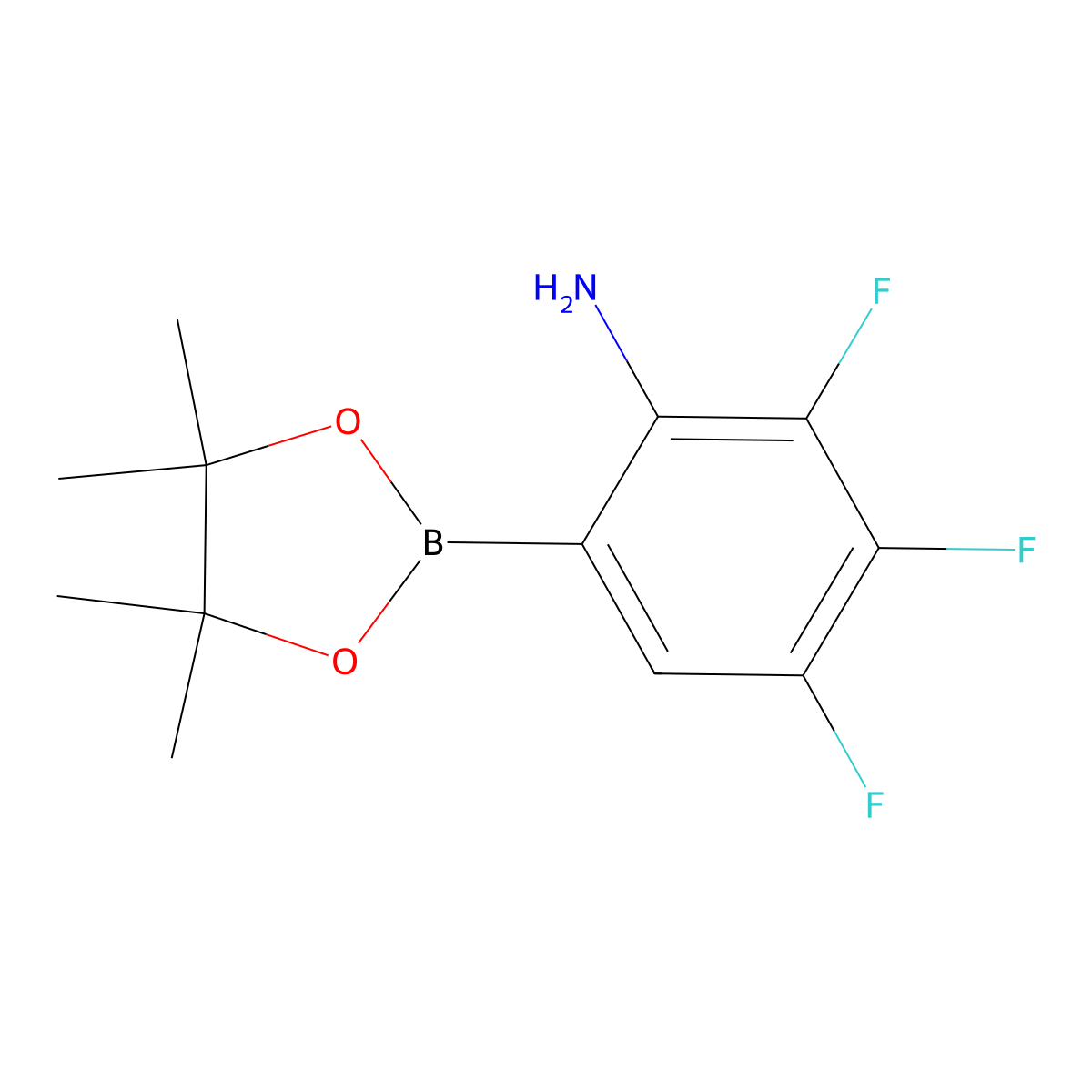 2,3,4-Trifluoro-6-(4,4,5,5-tetramethyl-1,3,2-dioxaborolan-2-yl)aniline molecular structure, CAS 1451391-20-0