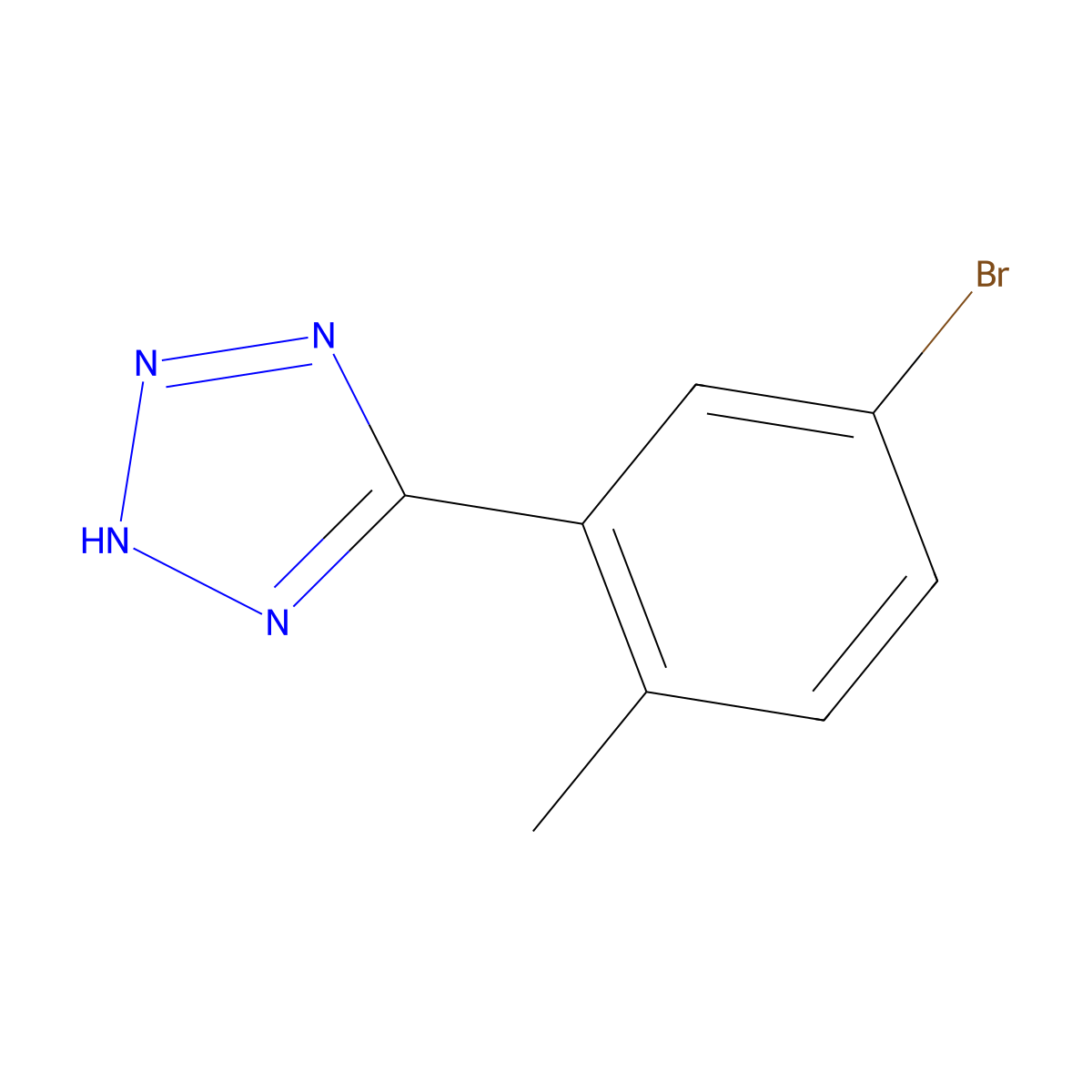 5-(5-Bromo-2-methylphenyl)-1H-tetrazole molecular structure, CAS 1451391-30-2